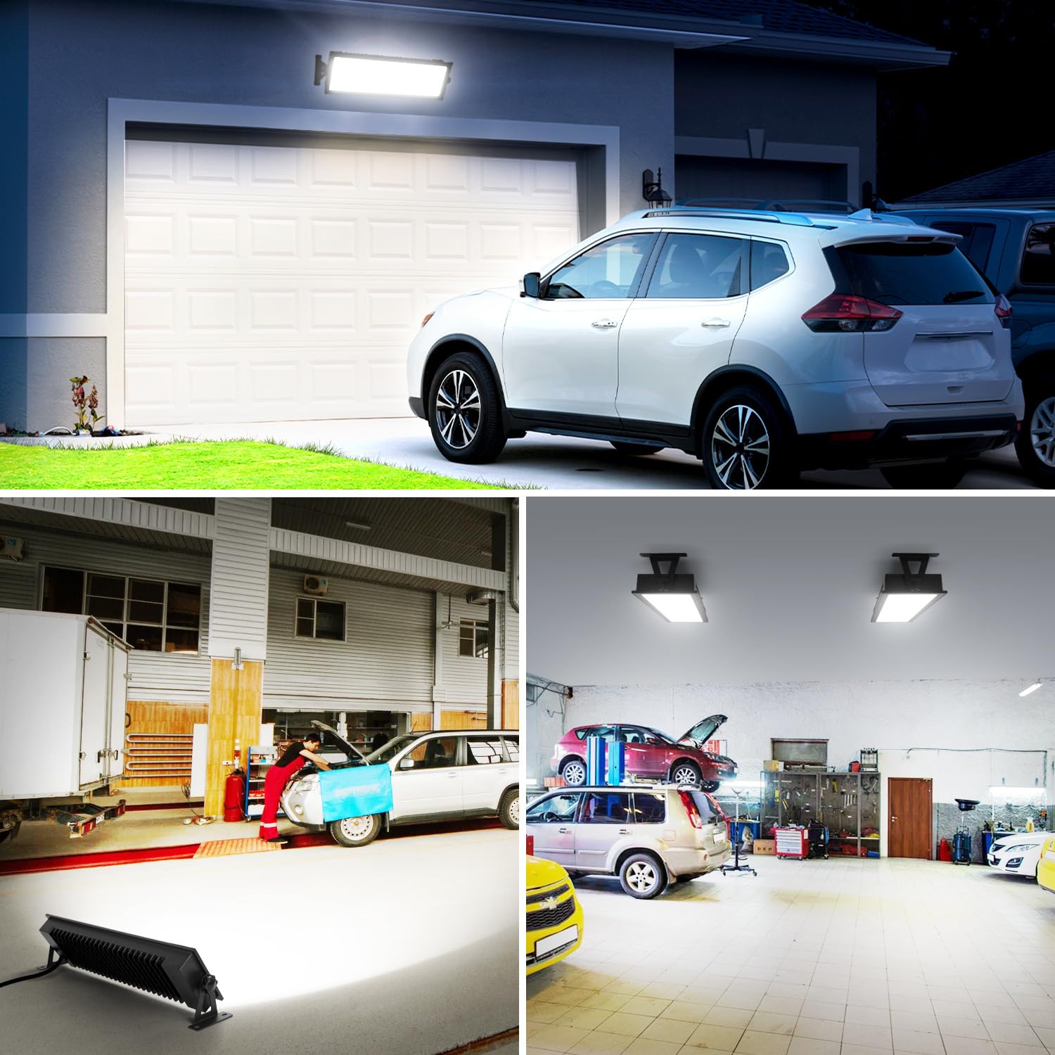 2 Pack Plug In LED Shop Lights 150W 18000LM Super Bright Garage Light IP66 Waterproof Flood Light Outdoor — view 8