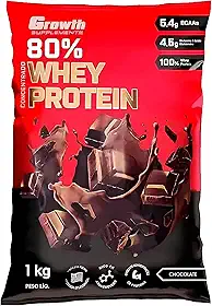 Whey Protein Concentrado 80% Growth Supplements (1KG) - Chocolate