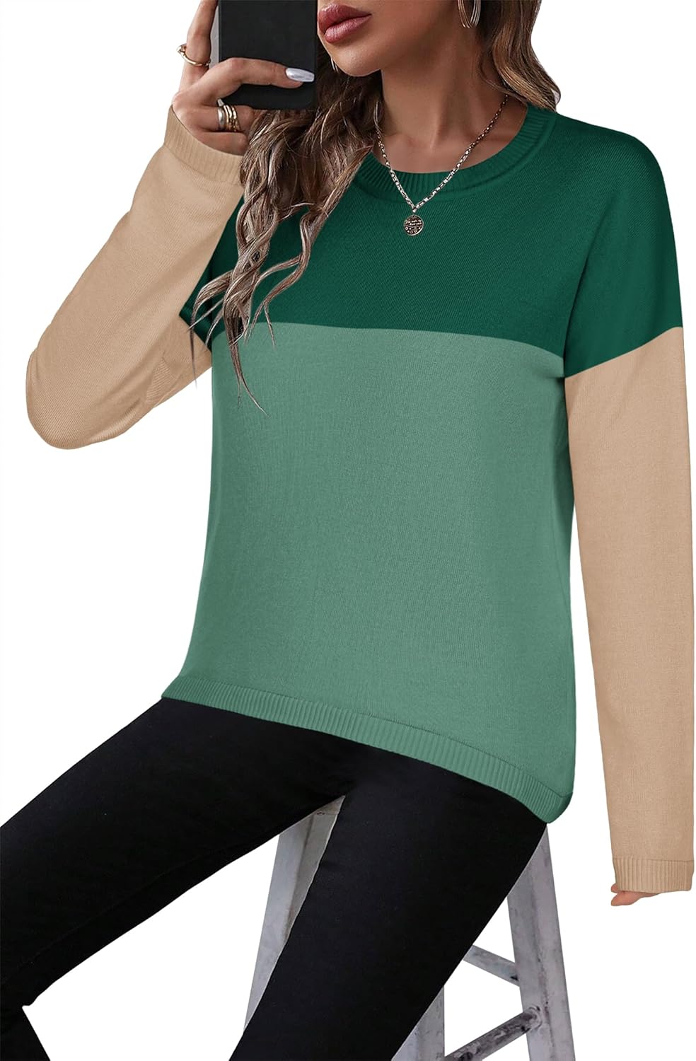 Zeagoo Sweaters for Women Fall Outfits Trendy 2025 Long Sleeve Shirts Bussiness Casual Knit Pullover Sweater Tops - Image 8