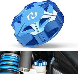 NICECNC Tampa de reservatório de fluido de freio de alumínio compatível com Polaris RZR XP Turbo 2018 2019 2020 2021, General 1000 2016-2021 Ranger XP 1000 Azul