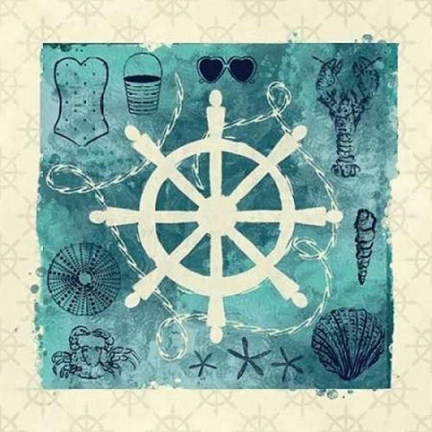Posterazzi Anchor in Love II Poster Print by Ashley Sta Teresa, 12 x 12