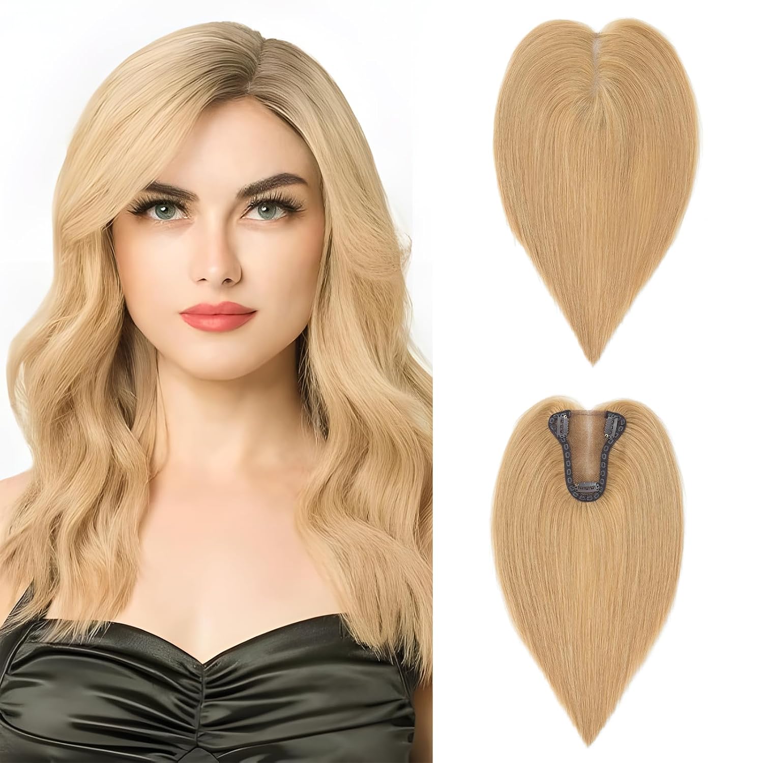 TESSHAIR Hair Toppers for Women Real Human Hair, Swiss