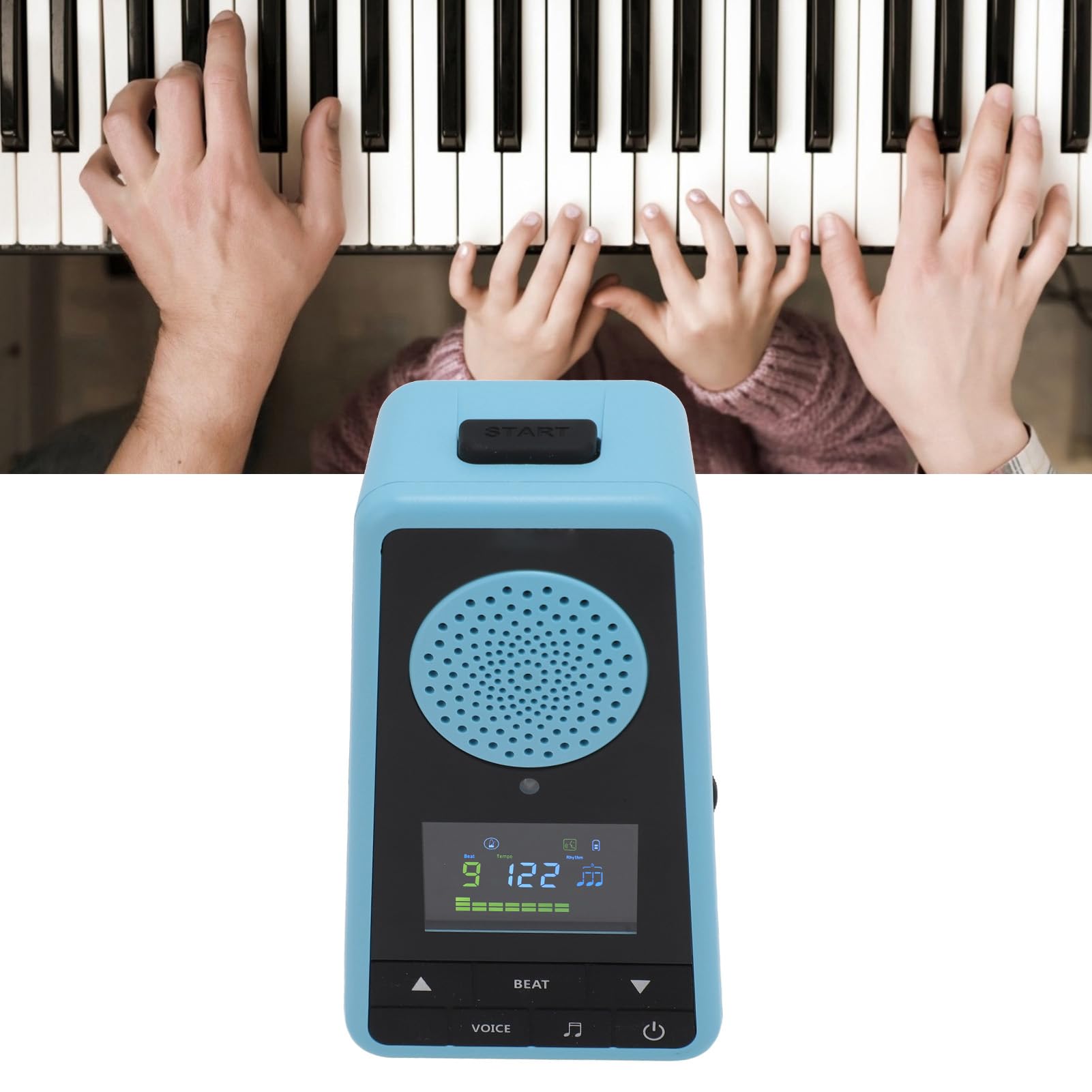 Elektroniczny Cyfrowy Metronom, ładowalny Głośnik Bluetooth 2 w 1 Regulacja Głośności i Prędkości Rytmu Metronomu Przenośny Głośnik Bezprzewodowy Mikser Beatów do Fortepianu