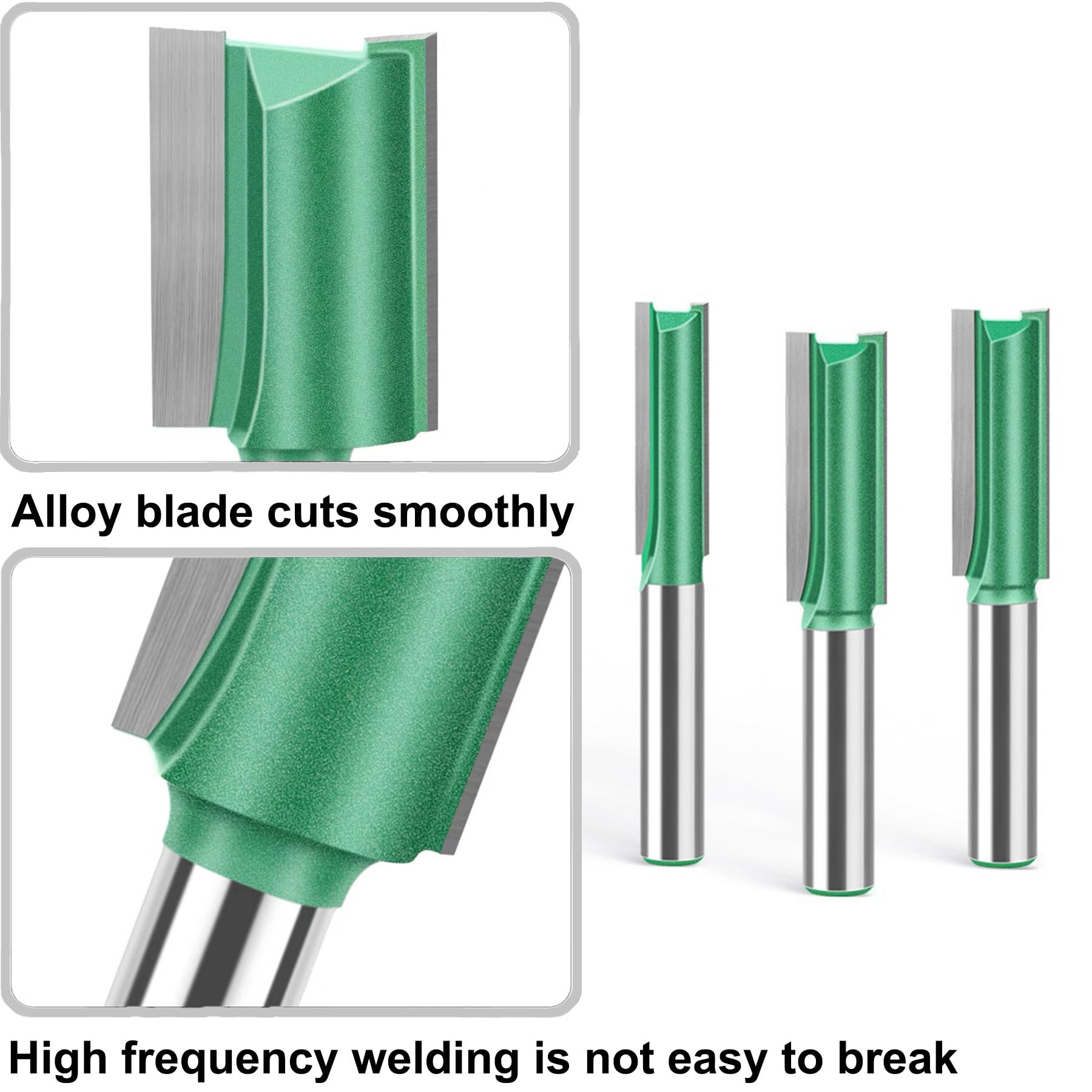 LEPEVNEY 7 PCS Straight Router Bit Set 8mm Shank - Image 4