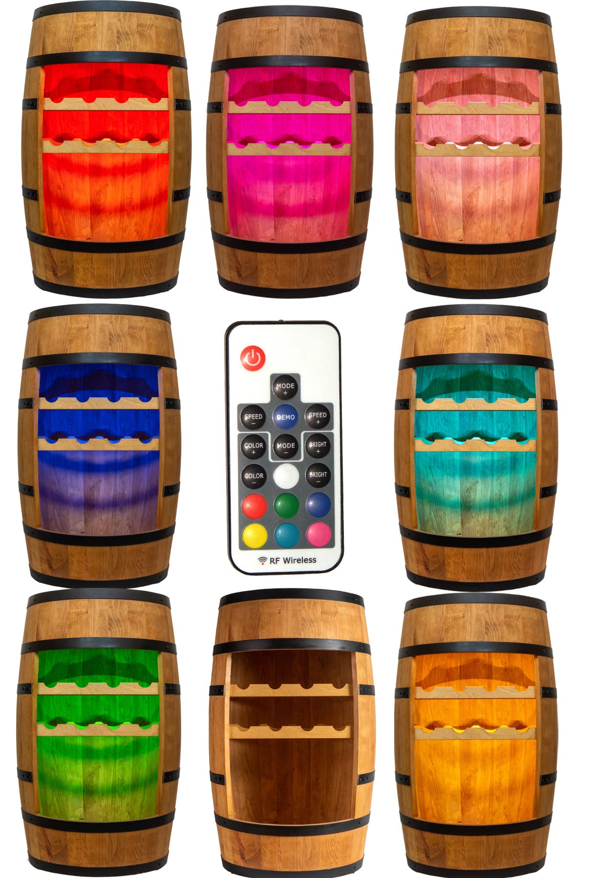 Scaffale per vino in legno – Mini bar – Armadietto per vino uomo e donna – Armadietto da bar con luci a LED – 80 cm di altezza – decorazione retrò scaffale per bar di casa mobili in legno di rovere
