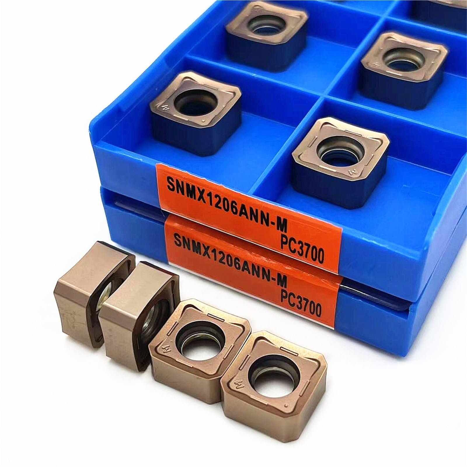 10PCS SNMX1206ANN PC3700 PC5300 CNC Carbide Insert Indexable Lathe Milling Inserts for Metal Cutting(SNMX1206ANN-M PC3700)