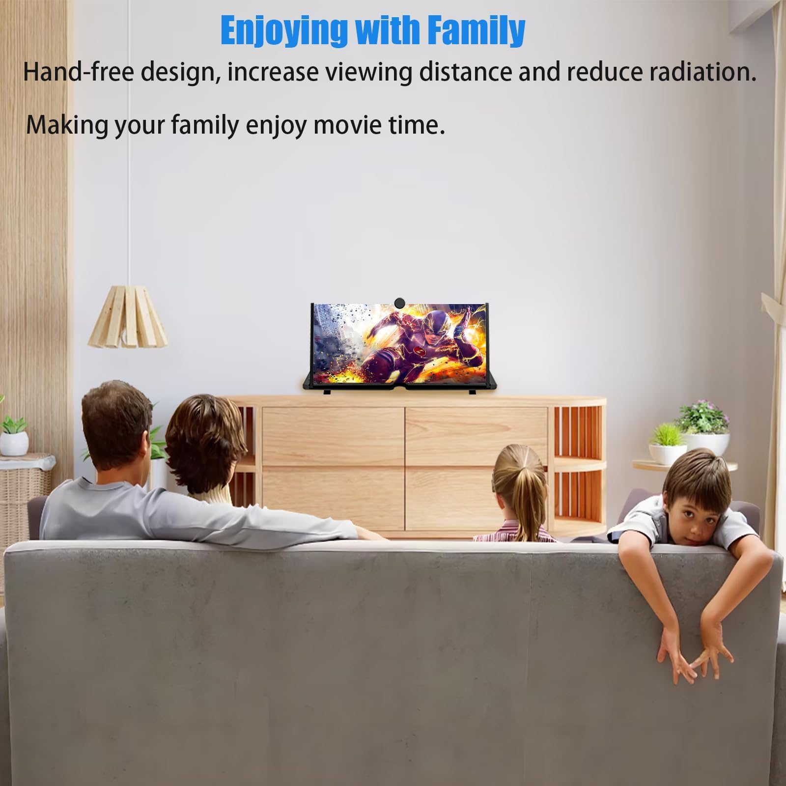 Lupa de Pantalla de 20 Pulgadas, Pantalla de proyector 3D HD para películas, Videos y Juegos, Soporte Plegable para teléfono con Amplificador de Pantalla, Compatible con Todos los teléfonos