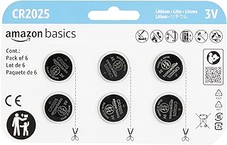 Amazon Basics 6-Pack CR2025 Lithium Coin Cell Battery, 3 Volt, Long Lasting Power, Mercury-Free