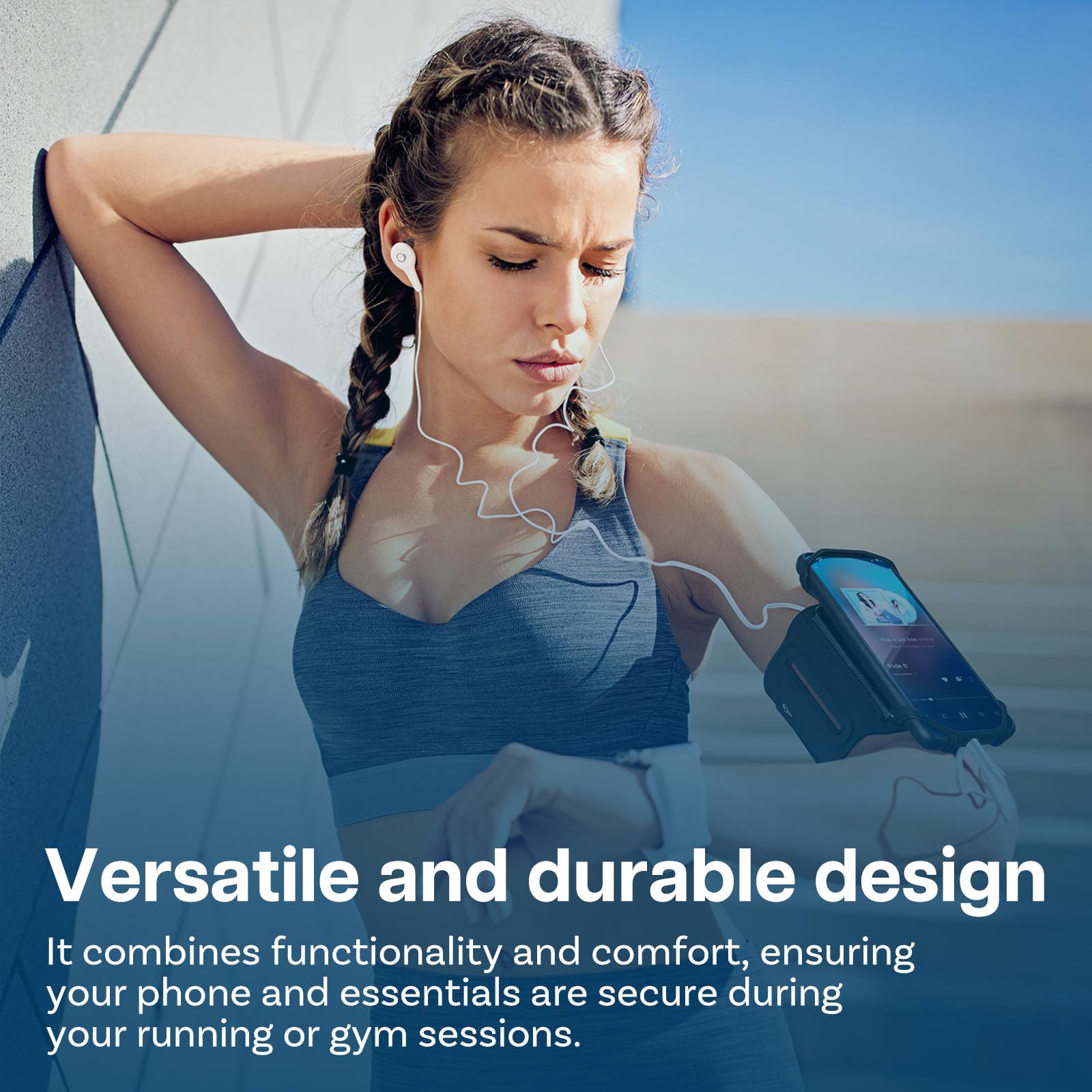 MMOBIEL Sportarmband Handy 360° Drehbares Handy Armband Joggen – Handyhalterung für iPhone 17 16 15 14 13 Pro Max, Samsung Galaxy S26 S25 S24 S23 Serie – Passend für alle 4.5 – 7.5 Zoll Smartphones