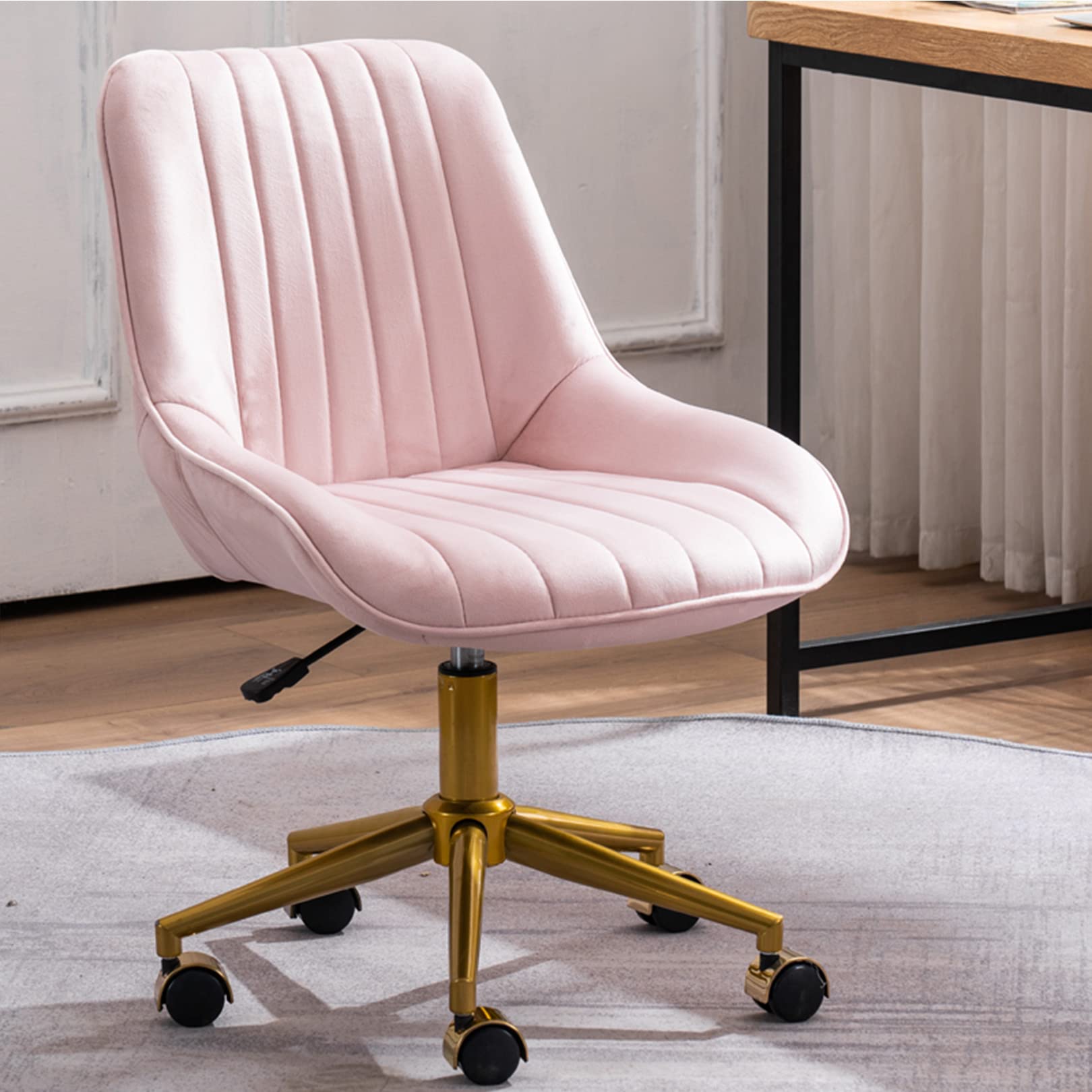 Sedia Da Ufficio In Velluto Regolabile - Elegante E Comoda Per Scrivania, Trucco O Camera - Foto 6