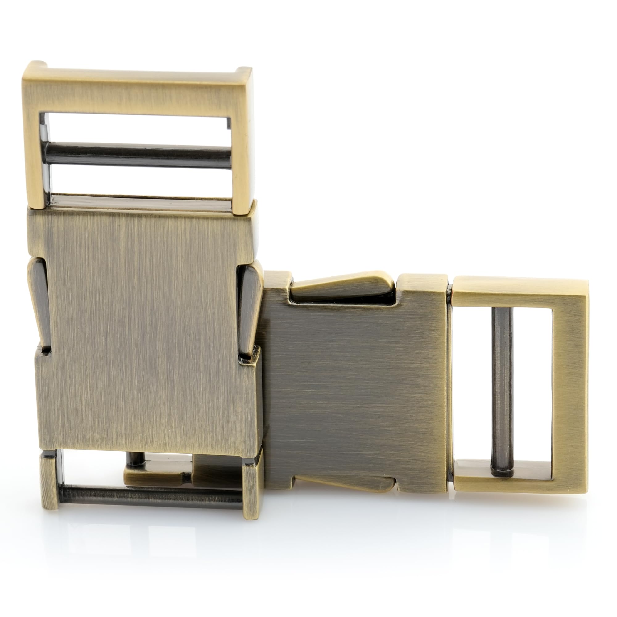 CRAFTMEMORE Metal Quick Side Release Buckle Quality Webbing Bag Clip Flat Lock Belt Strap Backpacks Collar Pack of 1 Buckle