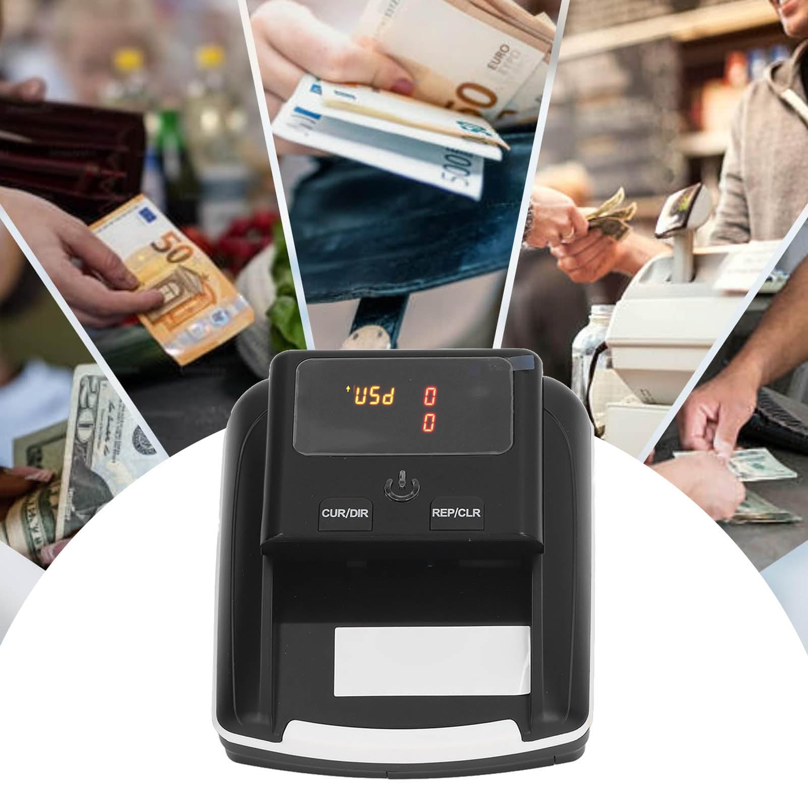 Fockety Rilevatore di Banconote False AL-130, Macchina Conta Soldi USD EUR con Luce IR UV, rilevatore di Denaro Falso Rilevatore Automatico di Denaro On off, contatore di Denaro per