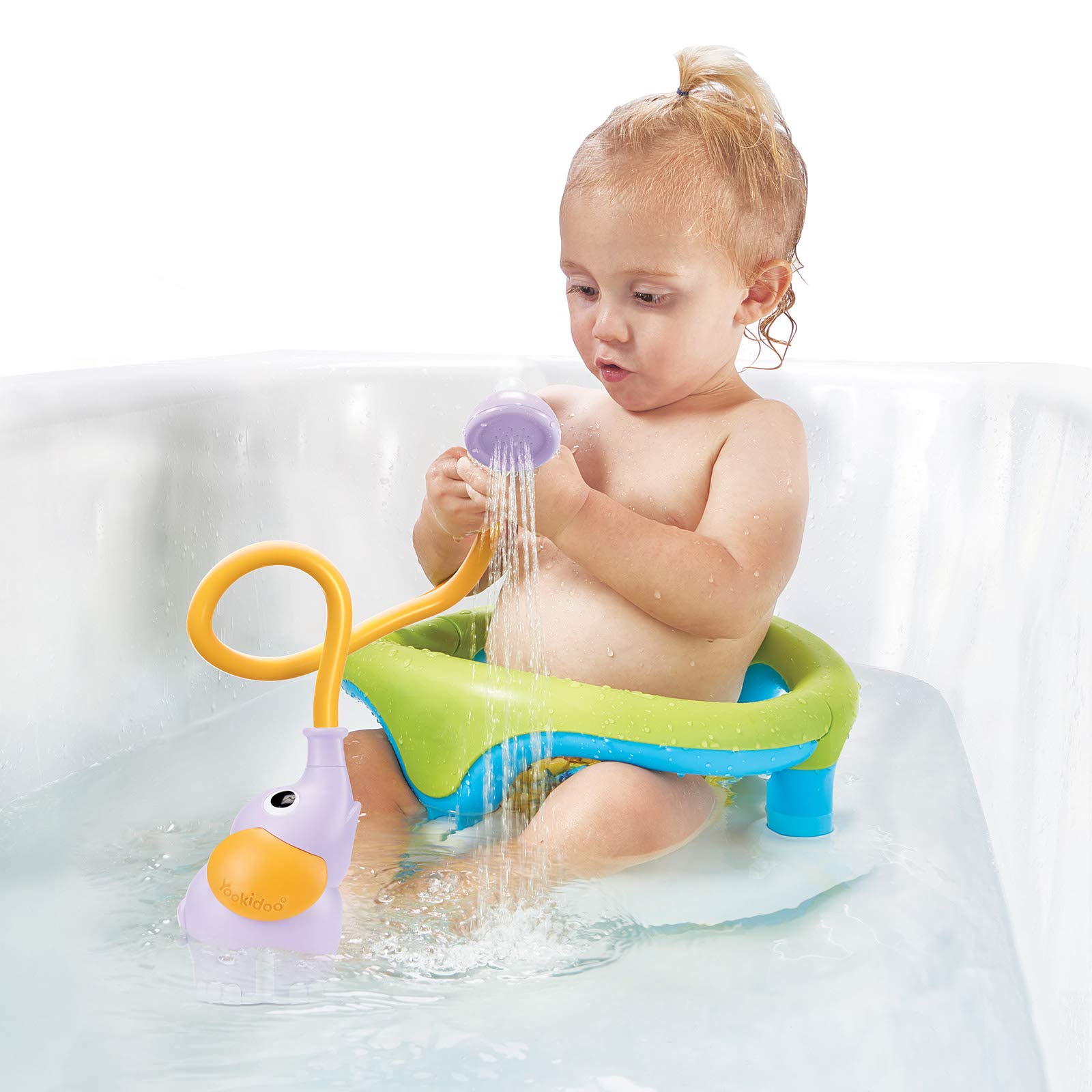 Buy Yookidoo Baby Bath Shower Head Elephant Water Pump with Trunk Spout Rinser Control Water