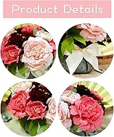 Vista 4 de BAZIMA Kit de manualidades de flores de fieltro, kit de bonsái de maceta de peonía, 18 peonías, regalos florales, kit de manualidades