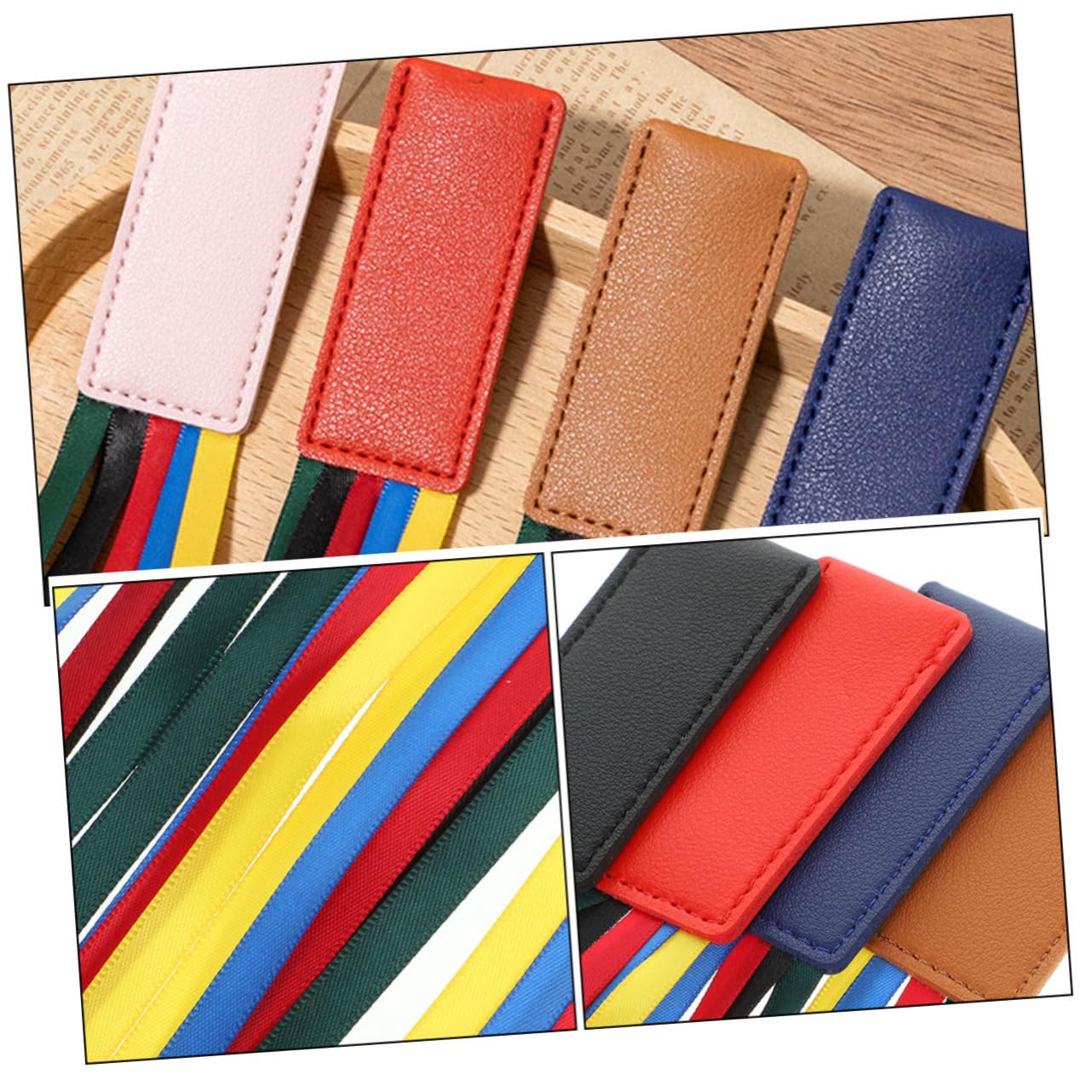 Uonlytech 5 Set Segnalibro in Pelle Pagina Riutilizzabile Ricamato Colorato Piccolo Segnalibri Accessori Per La Lettura Segnalibro Studenti Offerta Di Lettura Nastro 5 Pezzi*5