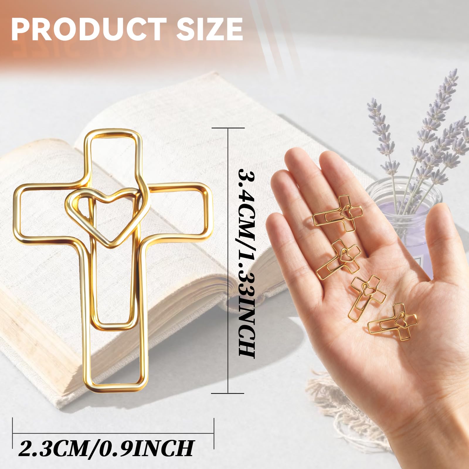 Büroklammern mit goldenem Kreuz, 100 Stück