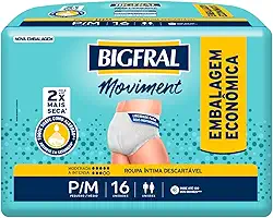 Roupa Íntima Bigfral Moviment P/M 16 Unidades