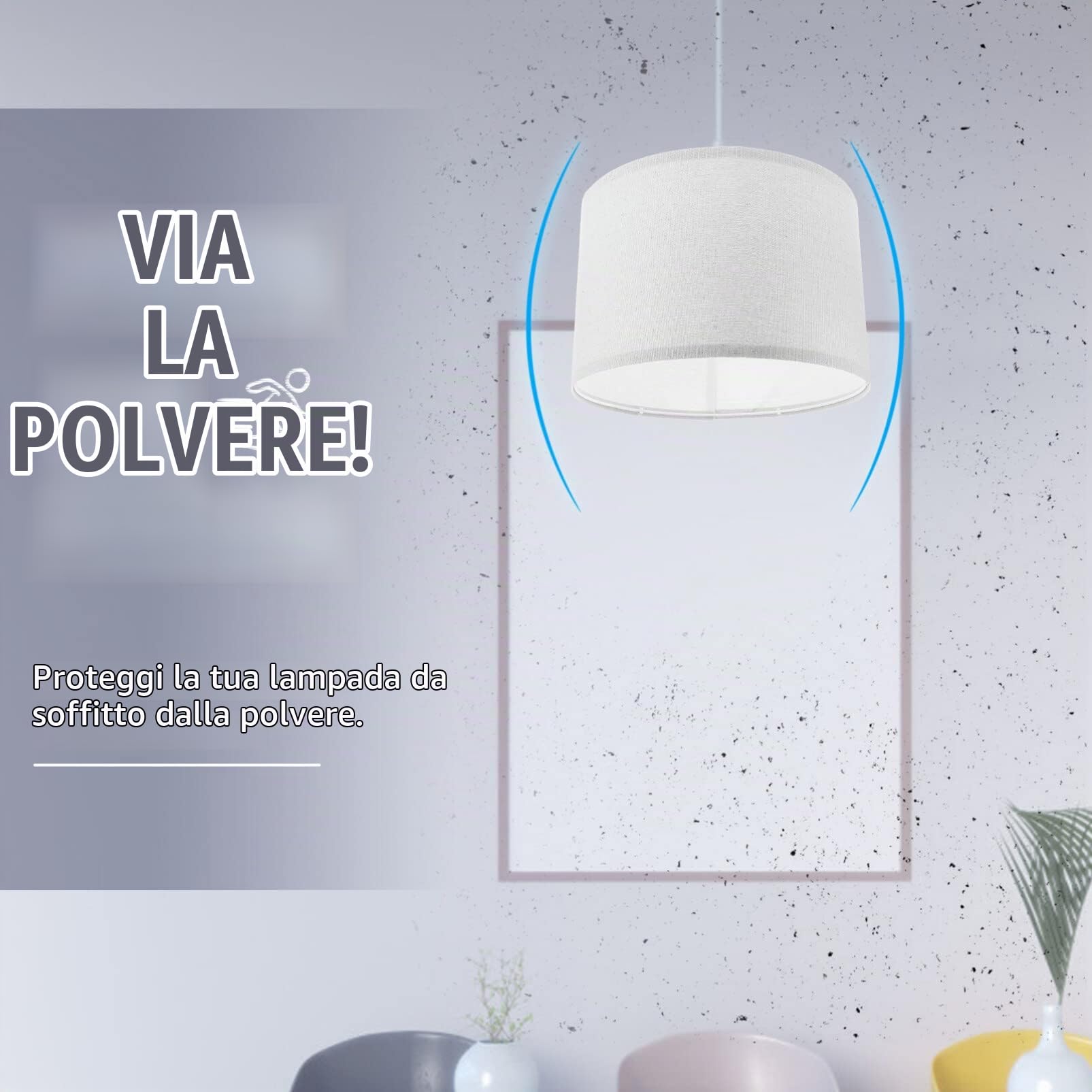 NUOBESTY Lampada Paralume In Stoffa Piccolo Paralume Lampadario In Tessuto Tamburo Coprilampada Staccabile Lampadario Presa E27 (Bianco) Paralumi