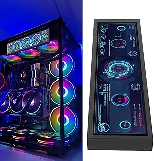 Zerone Dados SSD da CPU GPU, tela IPS de 8,8 polegadas 1920 x 480 rotação de 360 graus CPU GPU SSD monitor de temperatura de dados Chassi para RPi para Linux para Windows