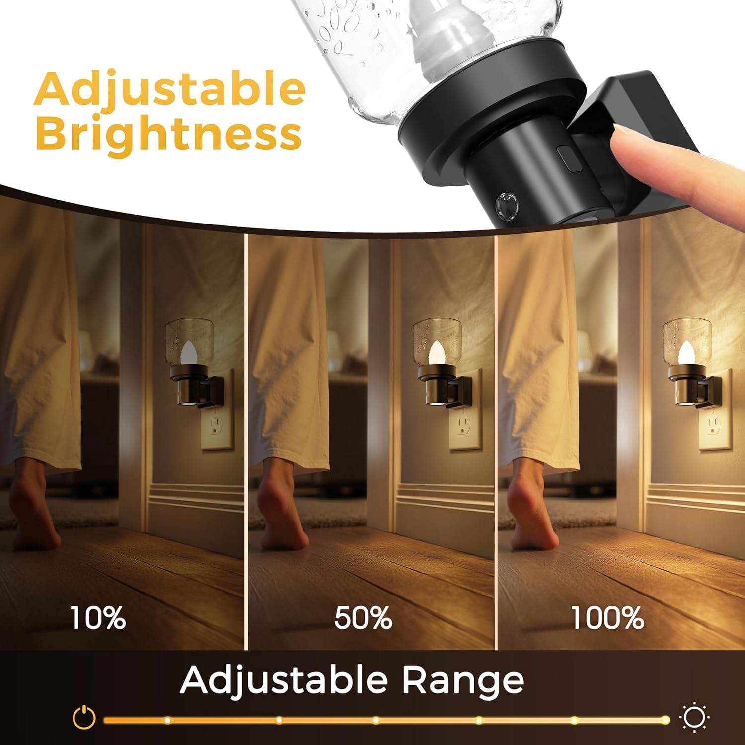 L LOHAS LED Night Lights Plug Into Wall, 2 Pack Mason Jar Nightlight, Dusk to Dawn Sensor, Soft White 3000K, 350°Rotating Mason Jar Nightlight with Farmhouse for Home Vintage Decor