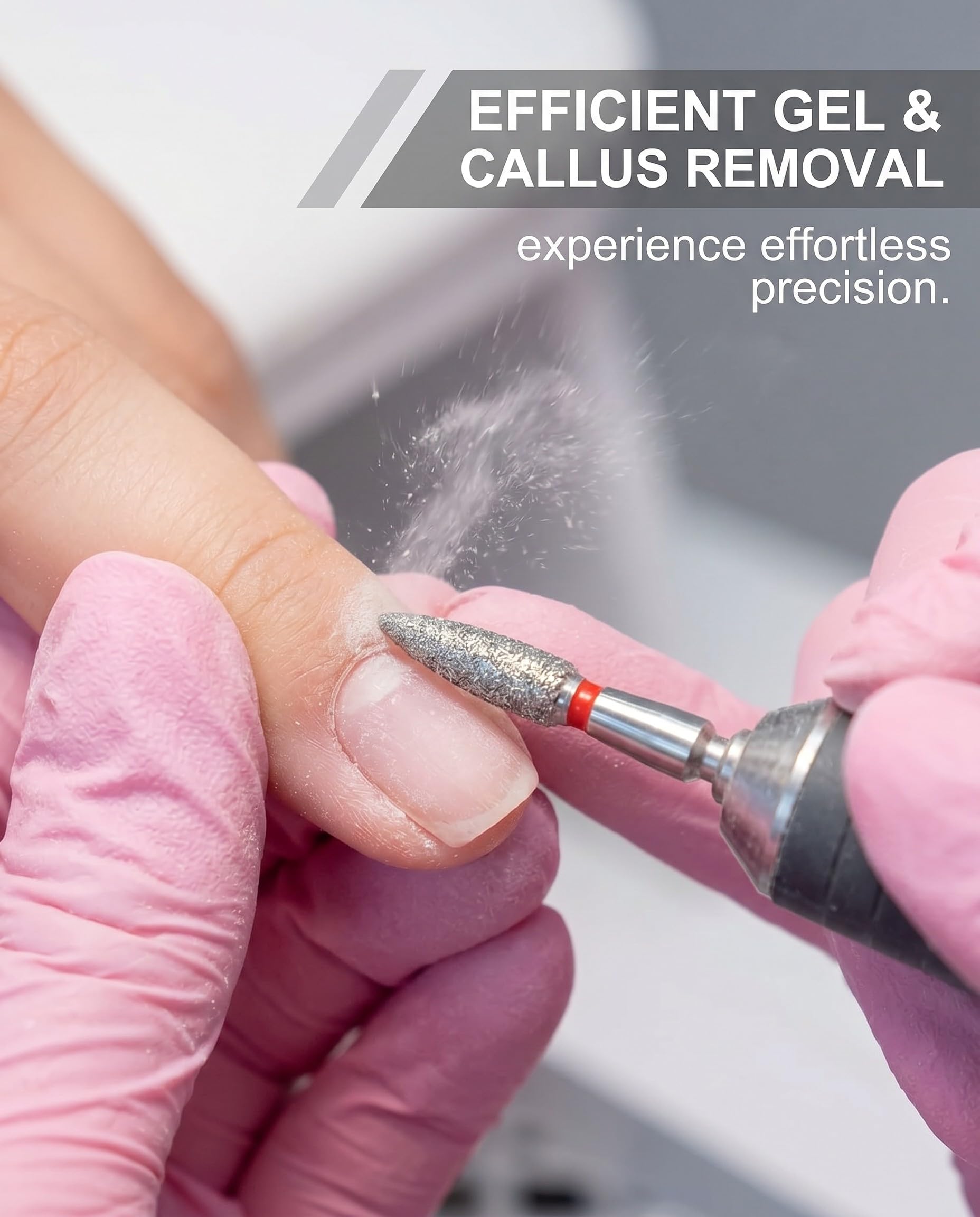 6 Pezzi Punte Fresa Unghie Professionale, Set per Manicure Pedicure e Cura dei Piedi, Punte per Rimozione Cuticole, Gel Unghie Ricostruzione e Calli, Corpo in Tungsteno con Scatola