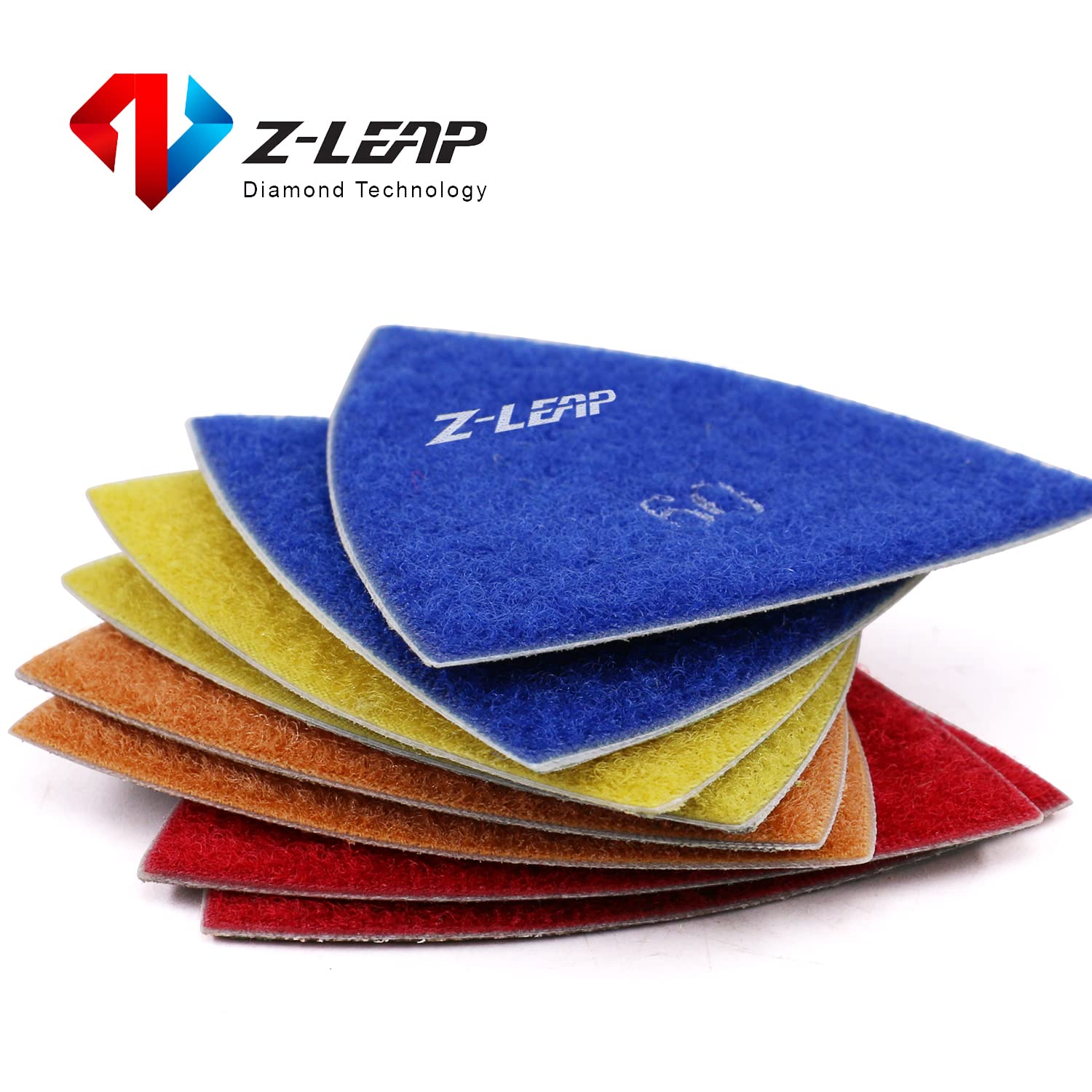 Lot de 4 disques abrasifs triangulaires diamantés pour meulage de pierre, verre, céramique, 80 mm, grain mélangé