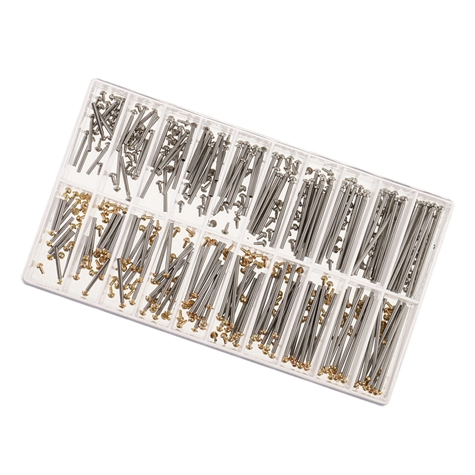 1 Caja de Herramientas de reparación de Relojes, Kit de Tornillos para Correas de Reloj, Surtido de pasadores de fricción para Tubos, Correas, Pulseras, Remaches, Extremos de 10 mm a 28 m(