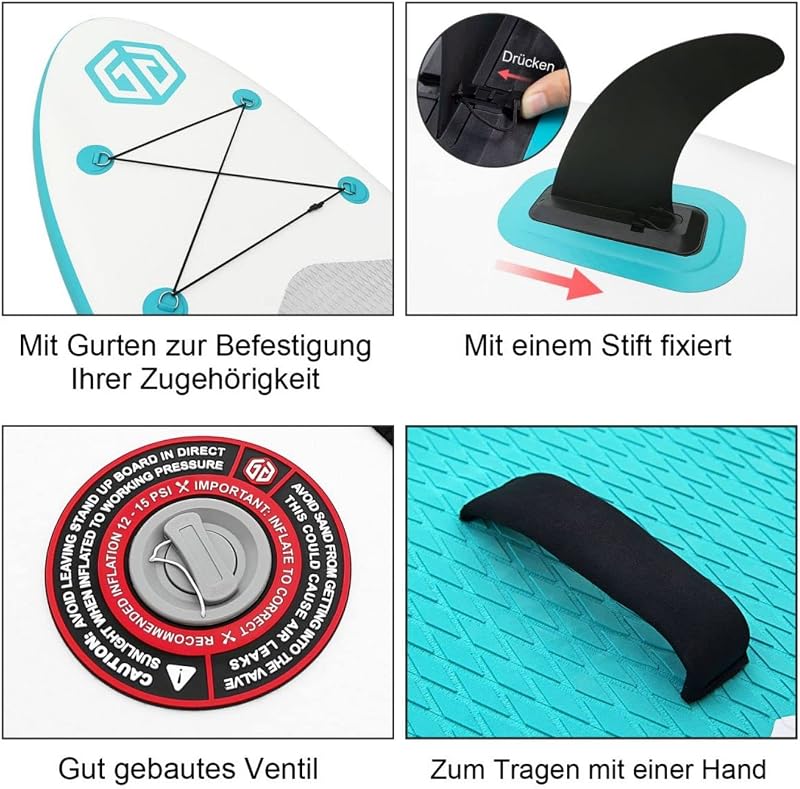 Goosehill 10'6" Felfújható Stand Up Paddleboard Dupla Réteg SUP Deszka Kezdőknek