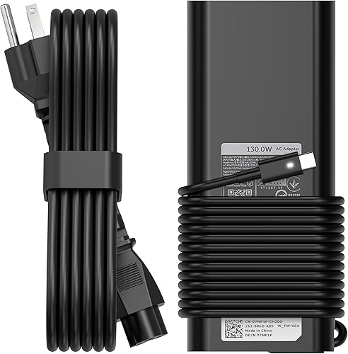 Miniatura 1 de S SKSTYLE Cargador USB C de 130 W compatible con laptop Dell, adaptador de CA tipo C para XPS 15 17 2 en 1 9575 9500 9700 Precisión 5530 2 en 1 5550