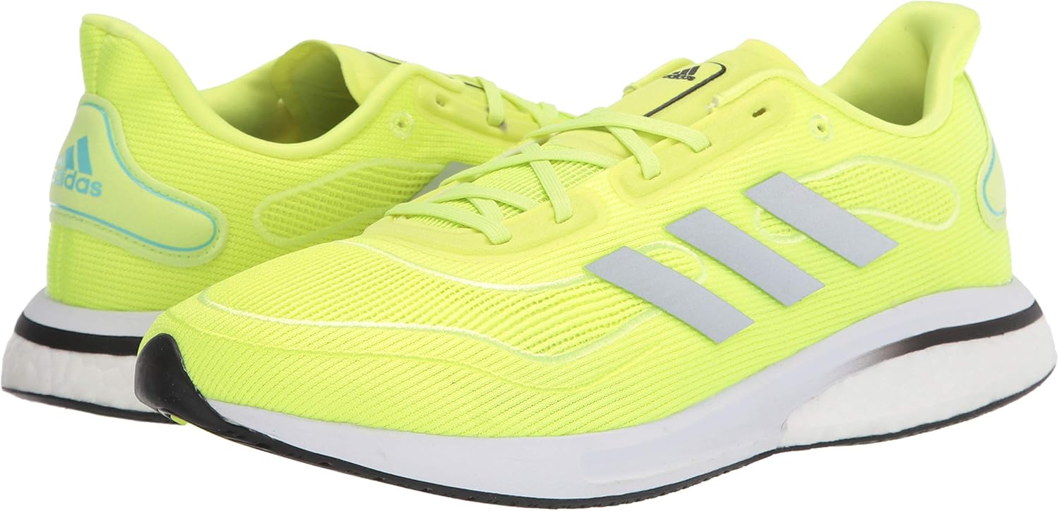 adidas Men's Supernova Running Shoe, Solar Yellow/Silver Metallic/Black, 7.5
