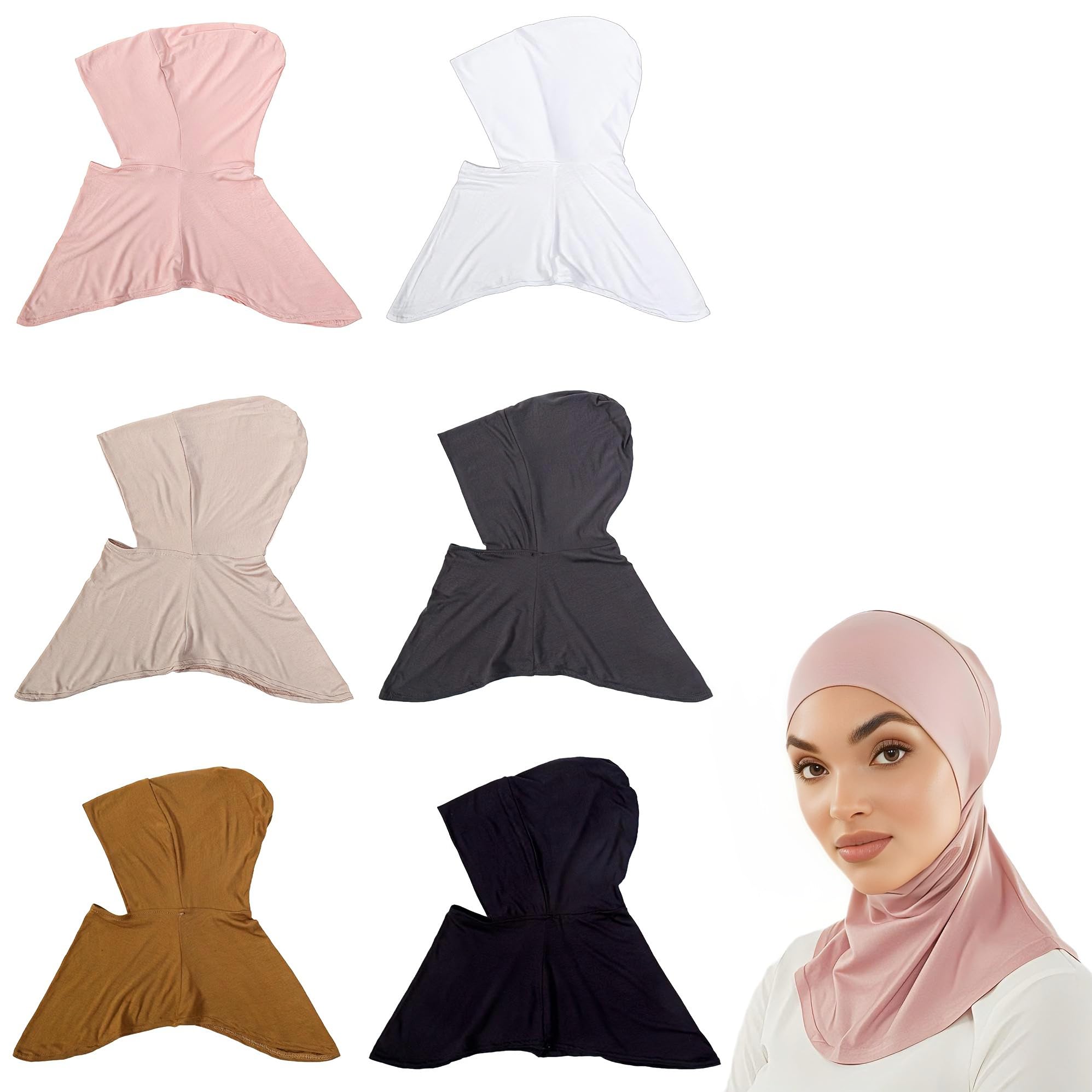 WEIMU 6-Pack Women's Soft Turban Hat Solid Color Headwrap Cap for Women, Stretchy Breathable Beanie for Daily Wear, Chemo, Muslim Underscarf