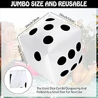 Vista 3 de Paquete de 3 dados inflables grandes jumbo gigantes para interiores y exteriores, juego de mesa Ludo, favor de fiesta en la piscina