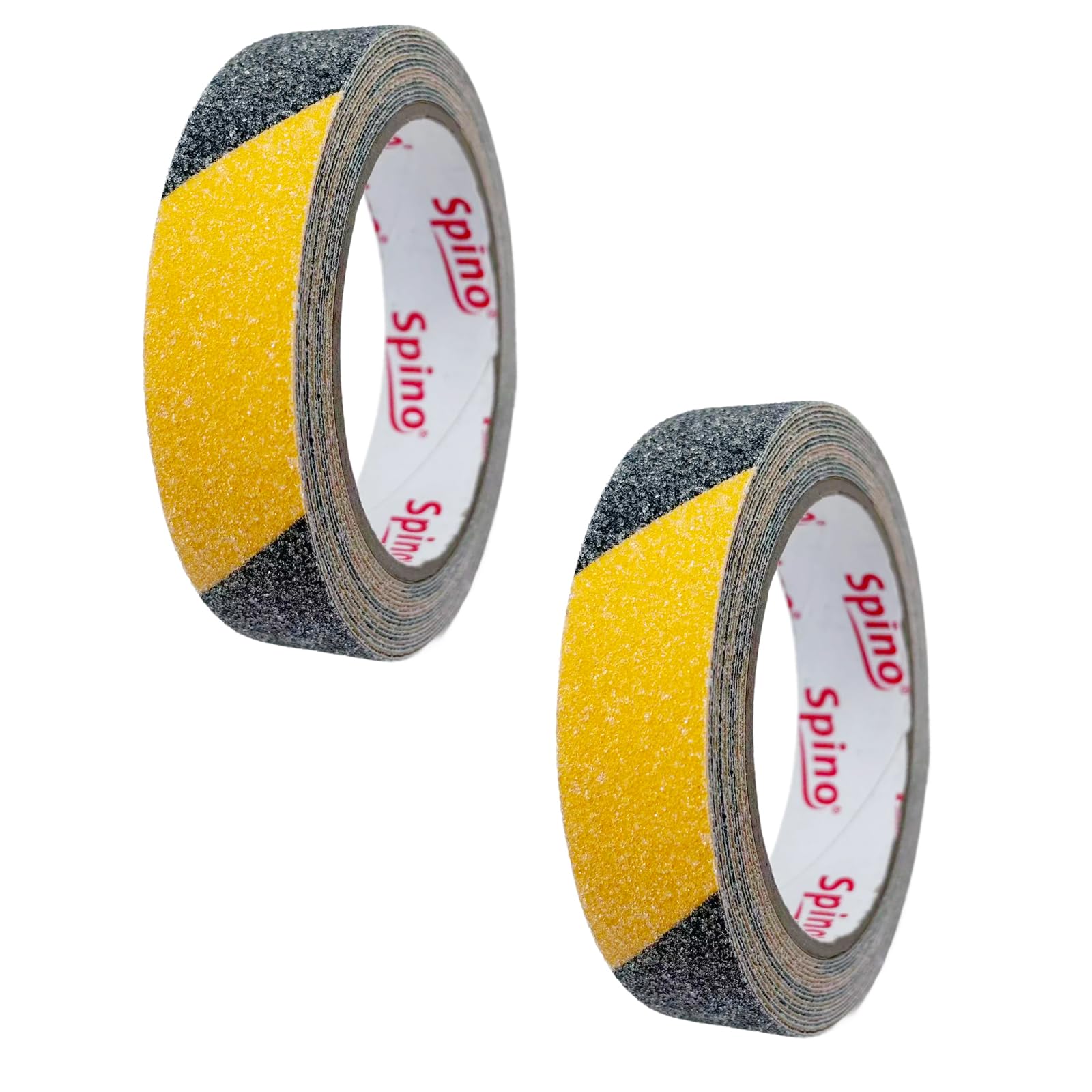YSDINK 2 Pack Anti Slip Tape, 25MM x 5M, Heavy Duty Non Slip Grip Tape High Traction, Waterproof Abrasive Safety Tape for Stairs, Steps, Ramps, Indoor/Outdoor (Yellow Black Twill)