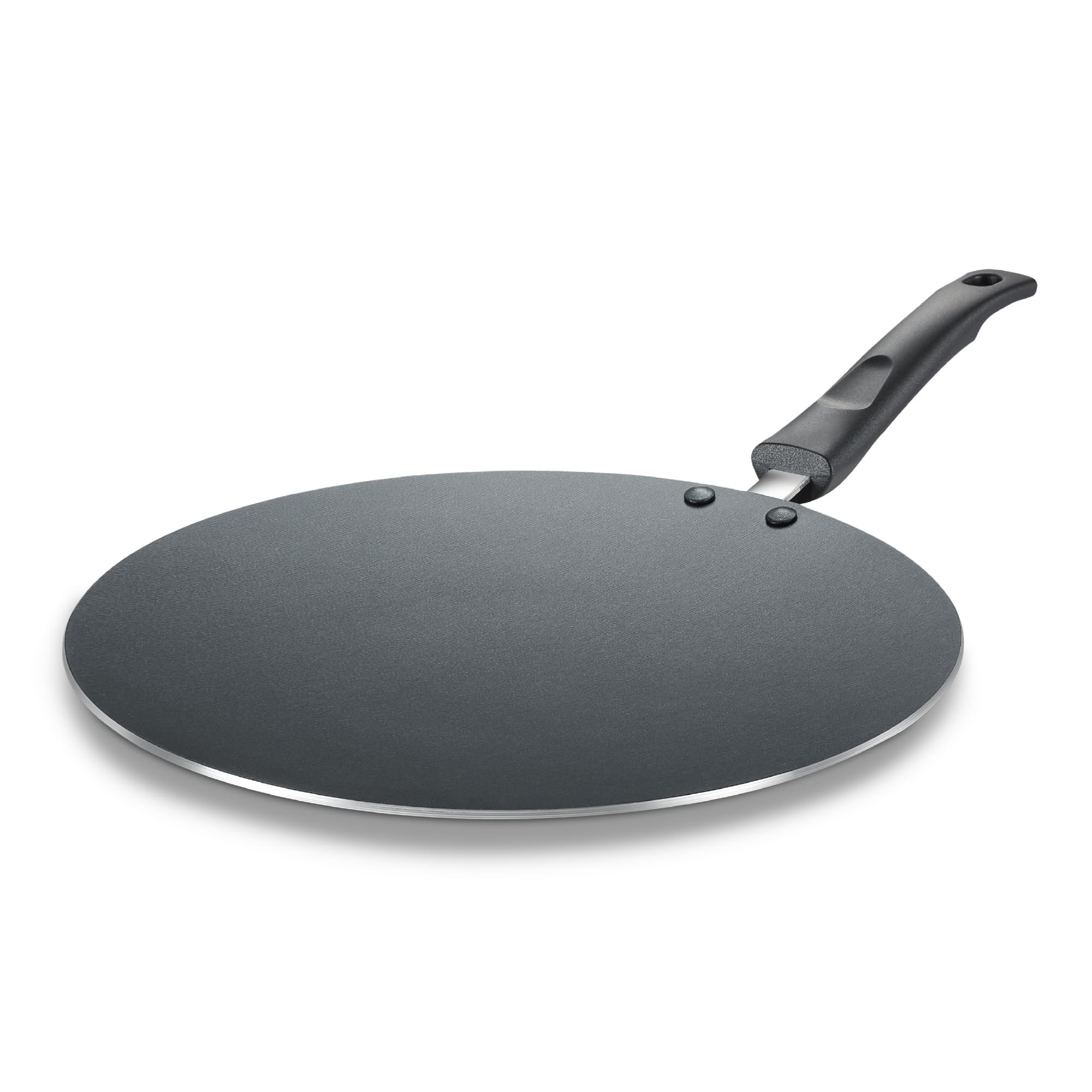 by Prestige 25Cm Everyday Non-Stick Concave Tawa (Aluminium) | Low Oil Cooking | Easy to Clean |Cool Touch Handle, Black