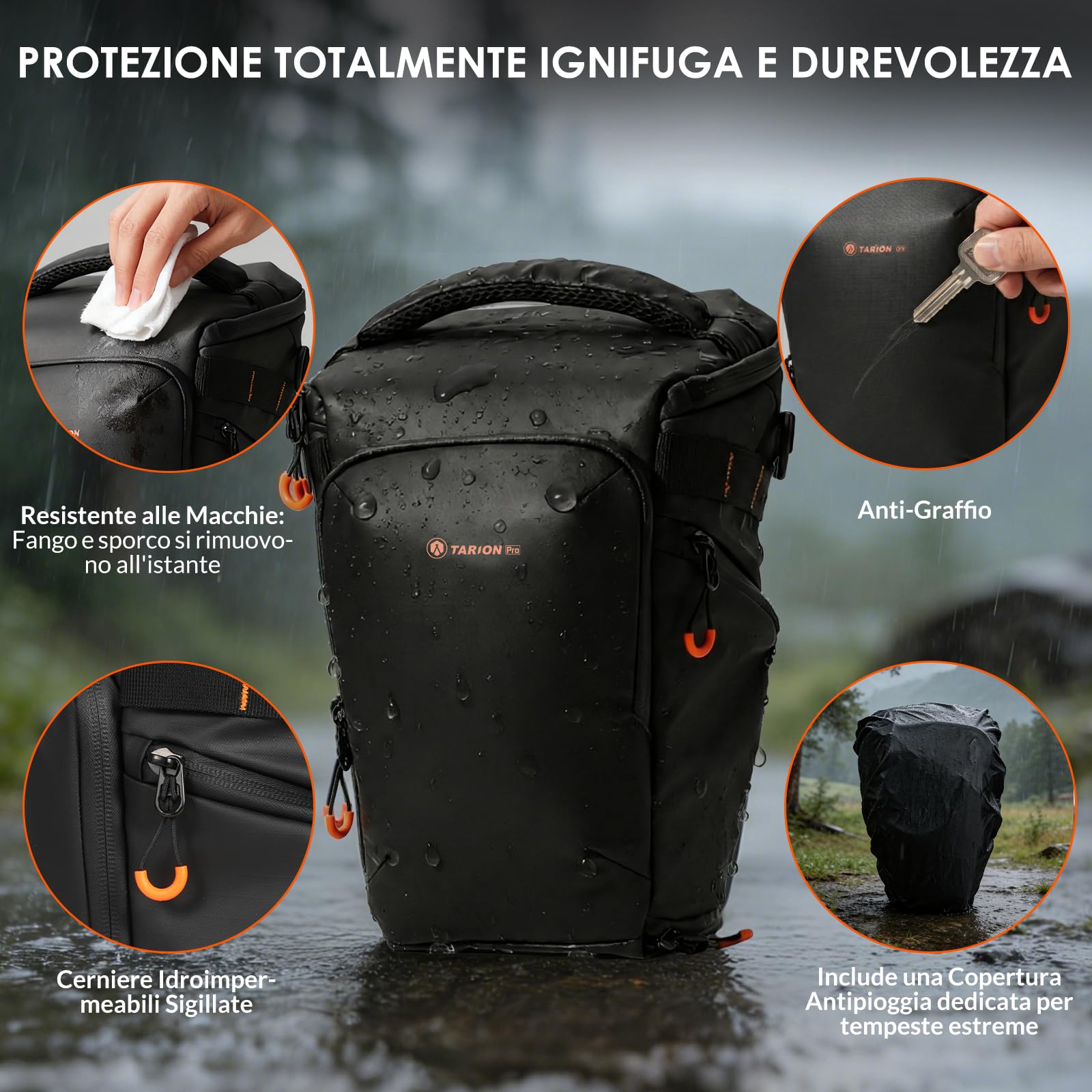 TARION Borsa Macchina Fotografica Piccola: Borsa Fotografica con Capacità Espandibile Borse a Tracolla DSLR Impermeabile per Fotocamera Reflex TRIAD PACK