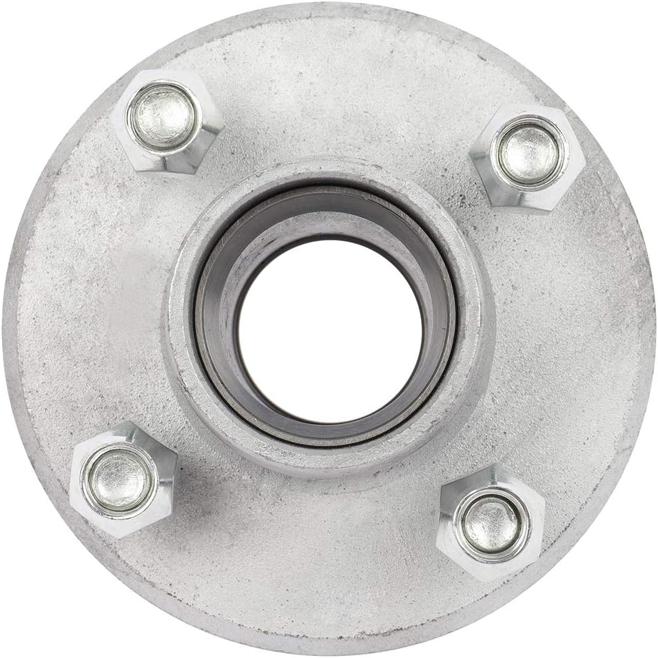 ECCPP Boat Trailer Hub Kit 4 Bolt 1 L44643 Silver Tapered Spindle Galvanized 2,000 Lbs Axle Kit