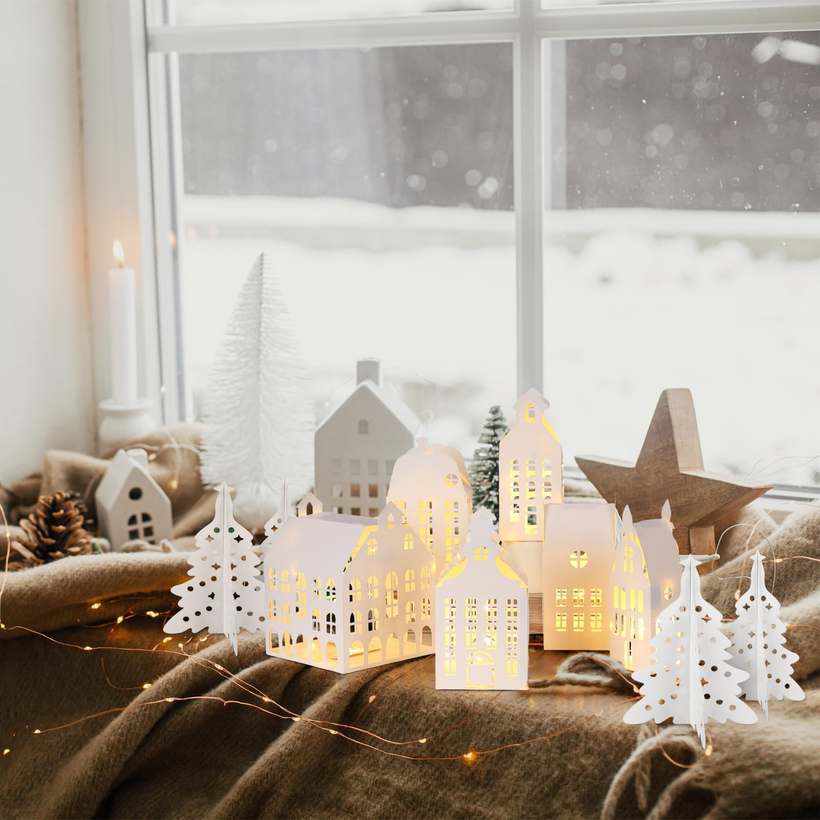 ハウスライト✨クリスマス✨3Pセット クリスマスハウス 3種セット LEDライト付き クリスマスオブジェ