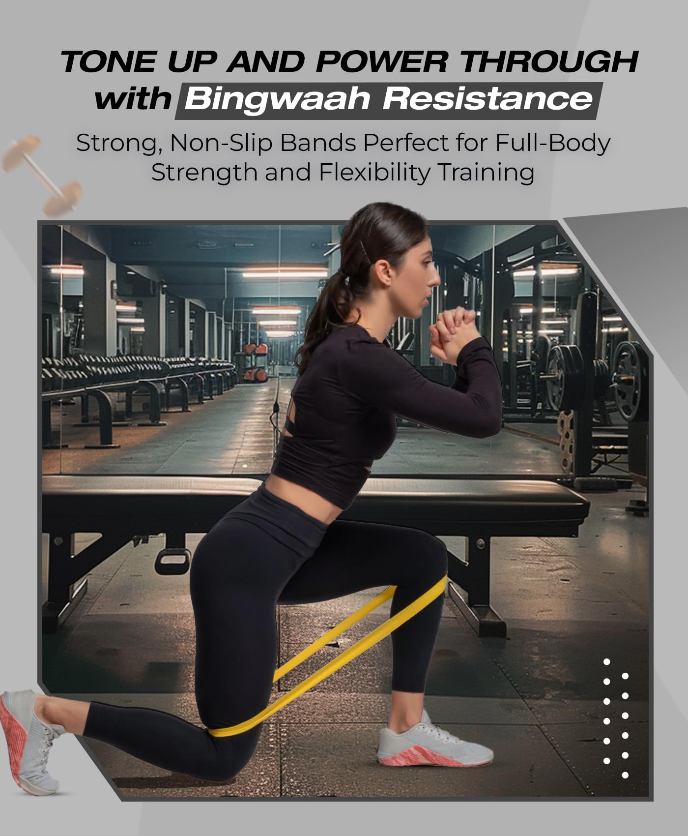 Bingwaah - Widerstandsbänder - Set mit 5 elastischen Gummibändern aus Naturkautschuk für Übung, Stretching, Krafttraining & Reha - 5 Widerstandsstufen, tragbar & langlebig für Zuhause & Fitnessstudio