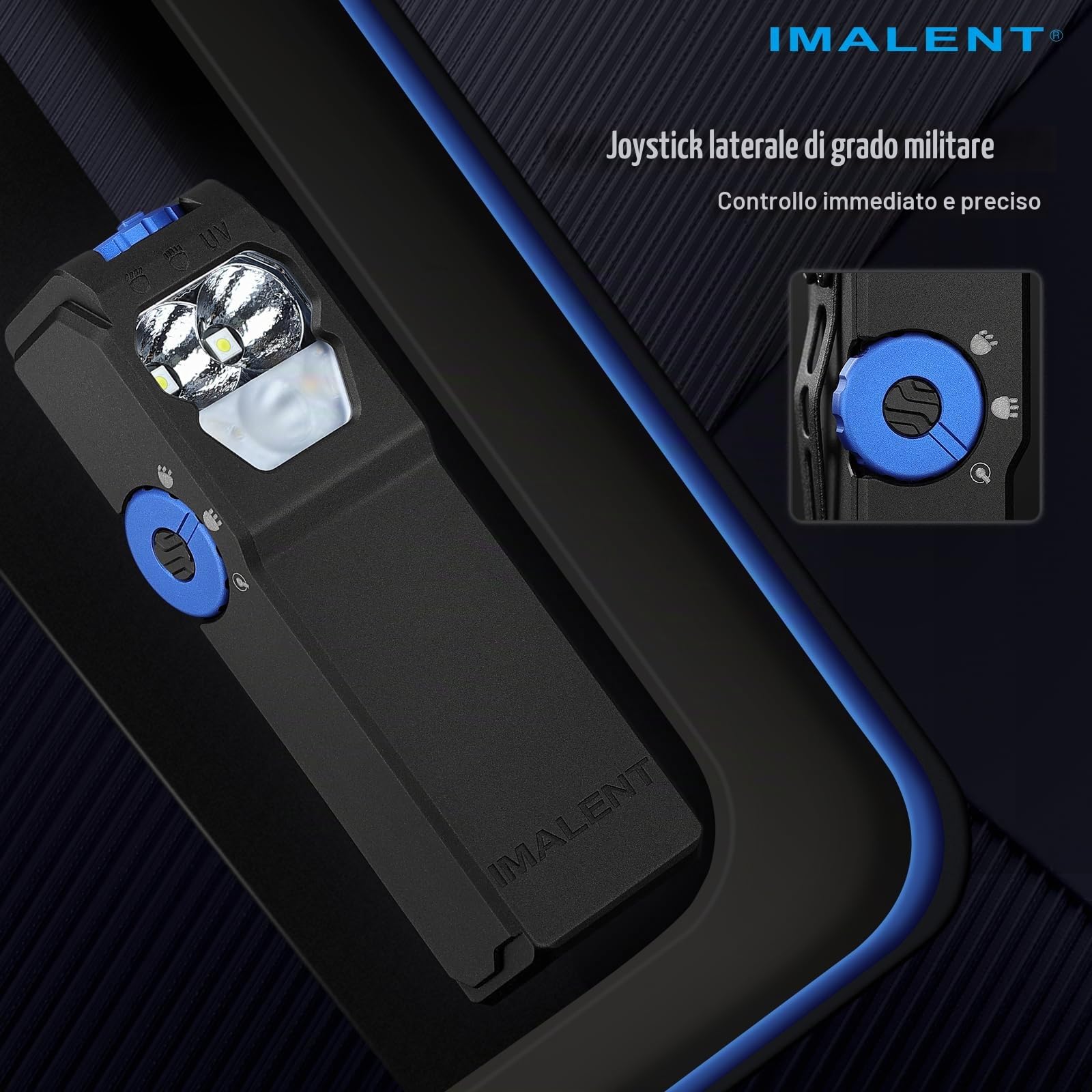 IMALENT GR36 2800 - Torcia EDC ricaricabile con clip tascabile, con luce fredda, luce calda e luce UV, compatta, comoda ricarica USB C, magnetica tascabile, per uso con fari di soccorso e campeggio
