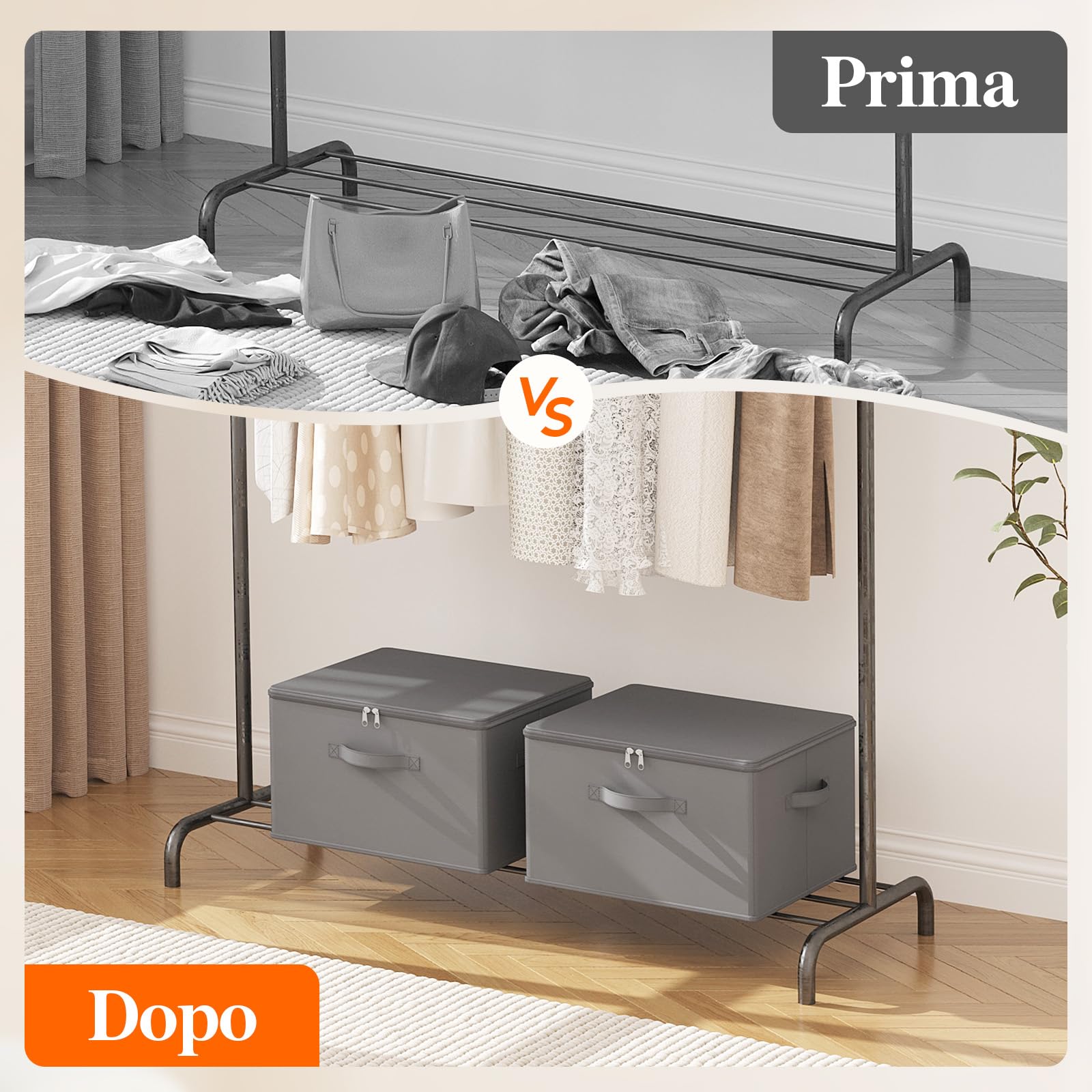 Lifewit Scatole Portaoggetti Tessuto 40L Set di 3, Ceste Portaoggetti con Coperchio, Contenitori per Armadio con Cerniera, Scatole per Armadio Salvaspazio per Vestiti 40×40×25cm, Giocattoli, Grigio