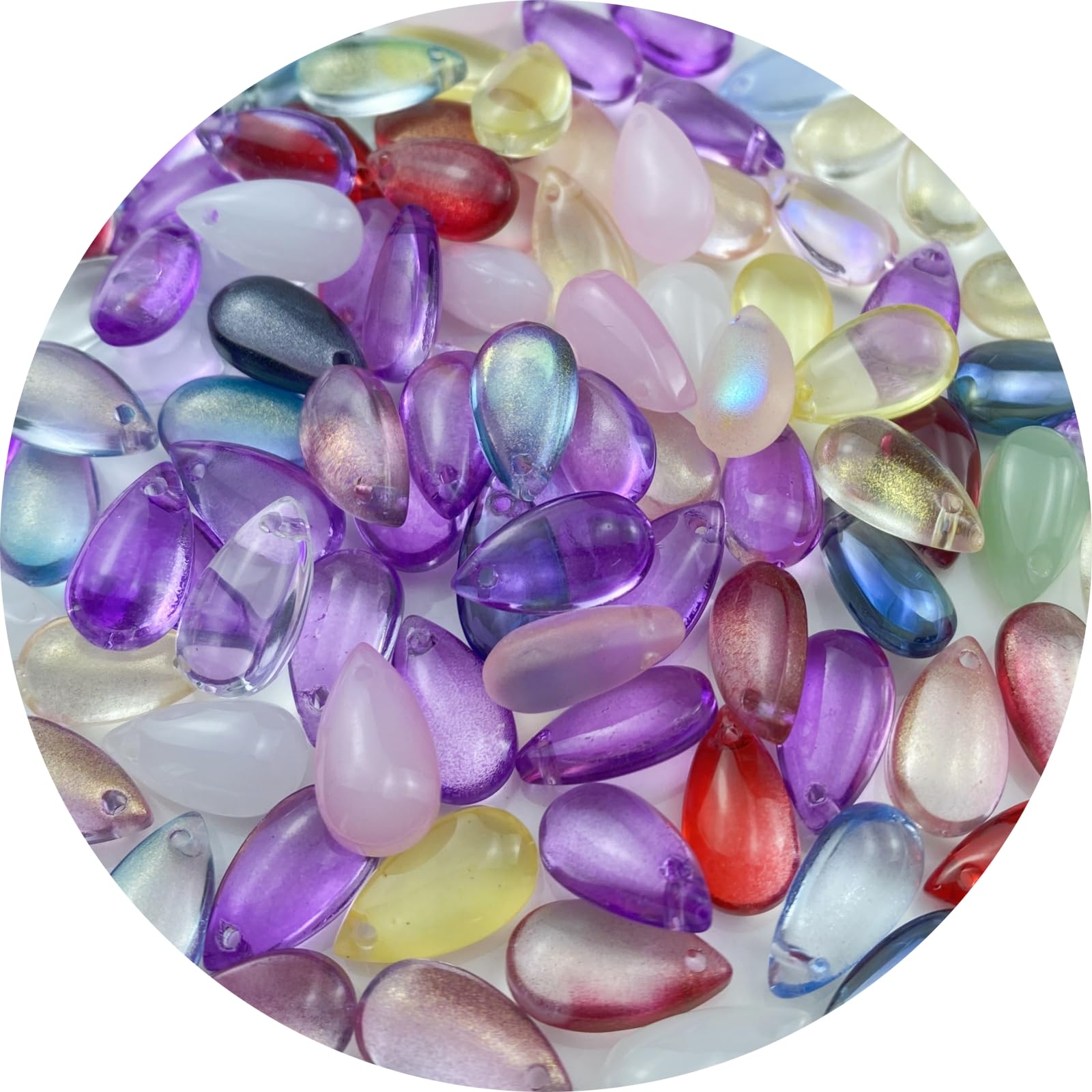 100pcs Water Droplet Crystal Glass Beads for Jewelry Making