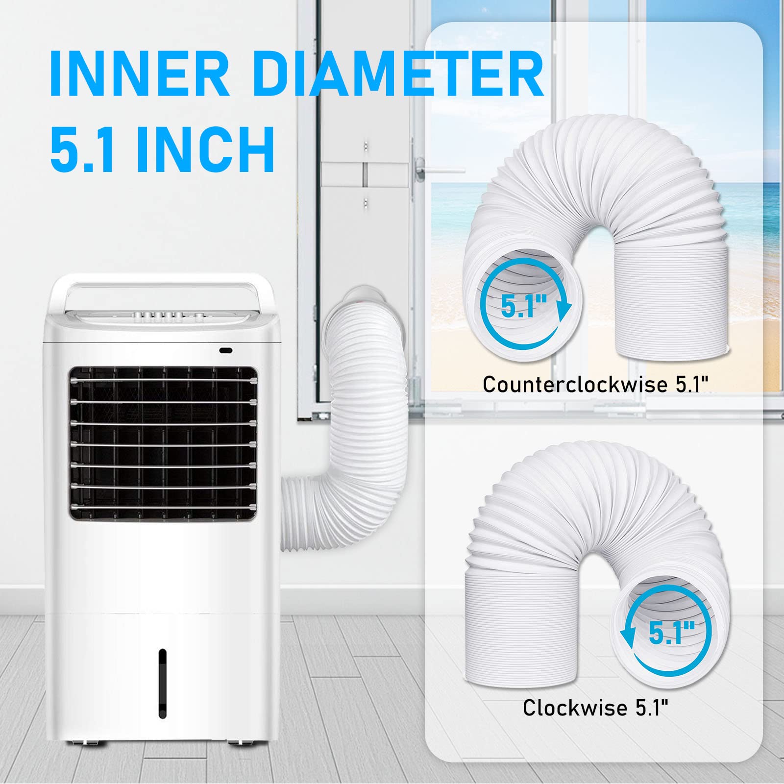 RUIZHI Kit de deslizamiento de ventana ajustable placa aire acondicionado,Placa De Aire Acondicionado Escudo De Viento Para Aire Acondicionado Portátil(13CM (5,0")