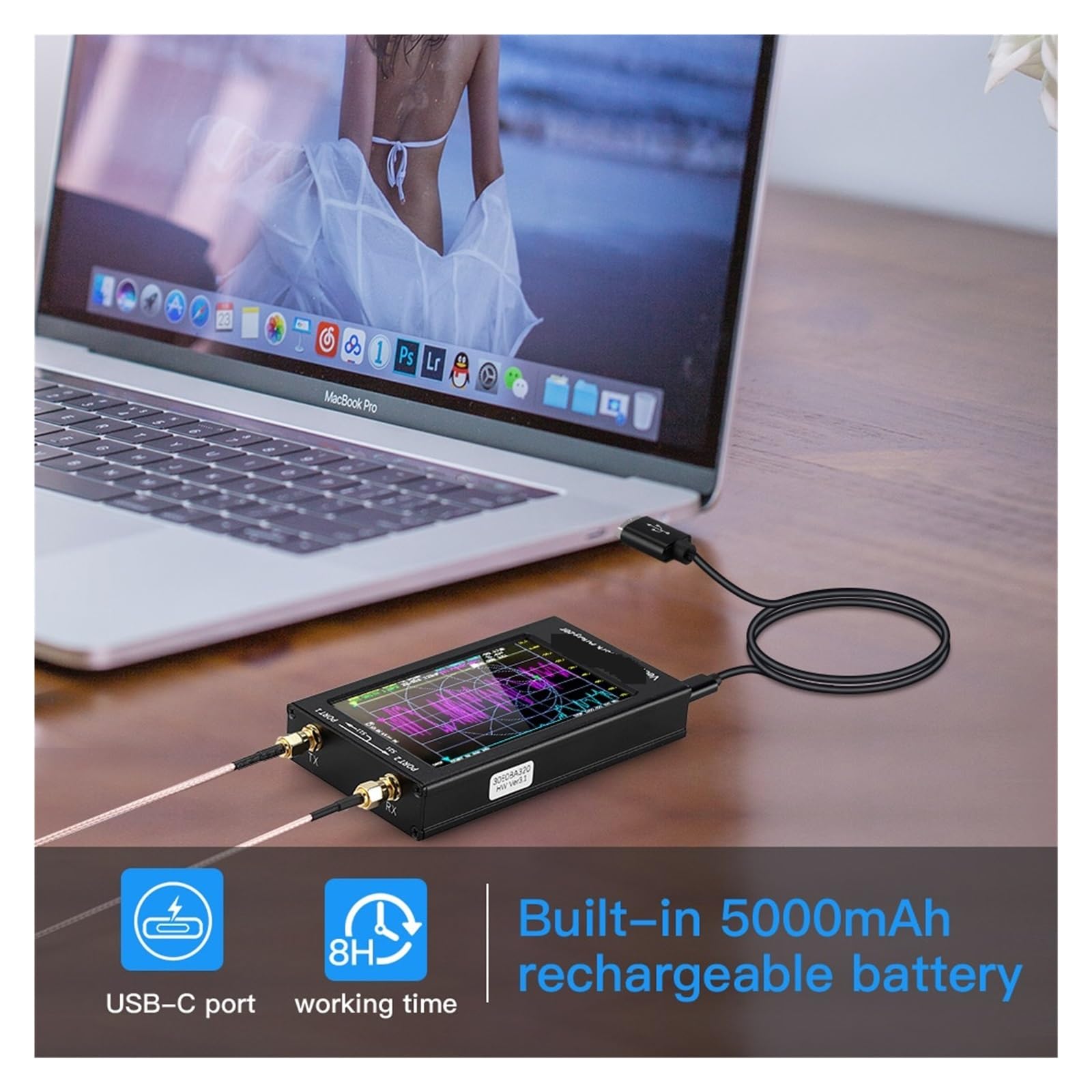 Analizator sieci bezprzewodowej 4,3-calowy 5000 mAh akumulator wektorowy sieciowy VNA HF VHF UHF IPS LCD metalowa obudowa wersja V3.1 analizator antenowy Analiza siły sygnału