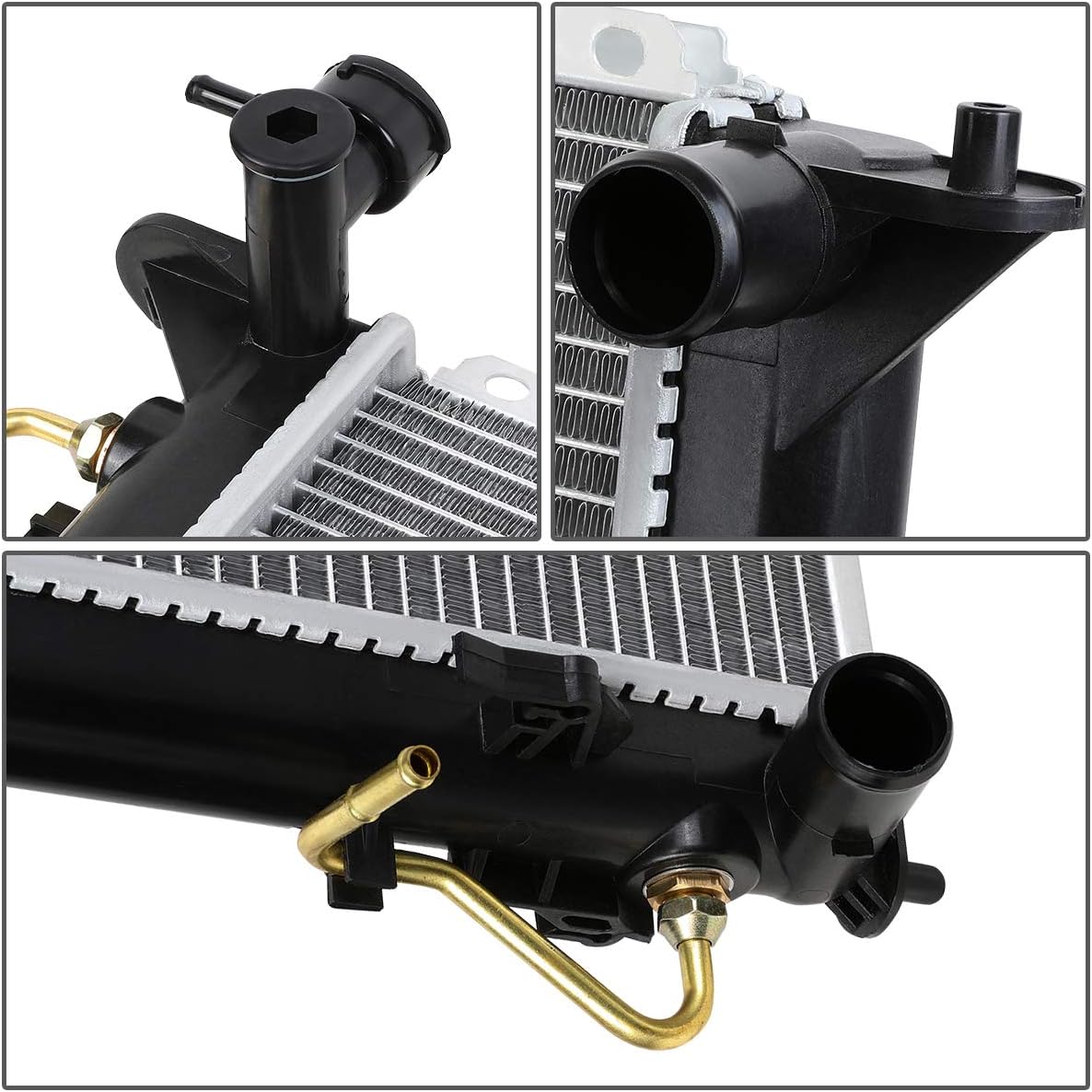 DNA Motoring OEM-RA-2831 Factory Style Aluminum Cooling Radiator Compatible with 06-11 Azera, 07-10 Magentis/Optima AT, 25-1/16" W X 18-7/8" X 5/8" D, 1-3/8" Inlet, 1-3/8" Outlet