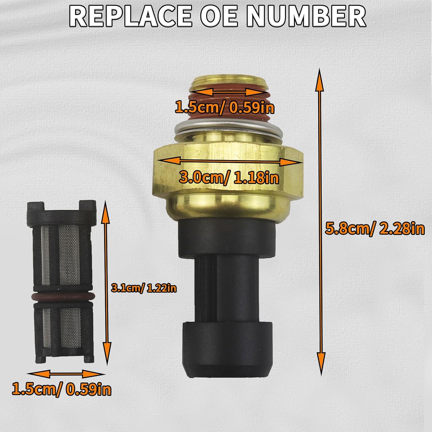 Oil Pressure Sensor with Filter, Compatible with Chevy Silverado Tahoe Trailblazer Sierra Yukon Escalade and More, Replaces 12677836 12556117 12559780 D1846A OPS172 PS308