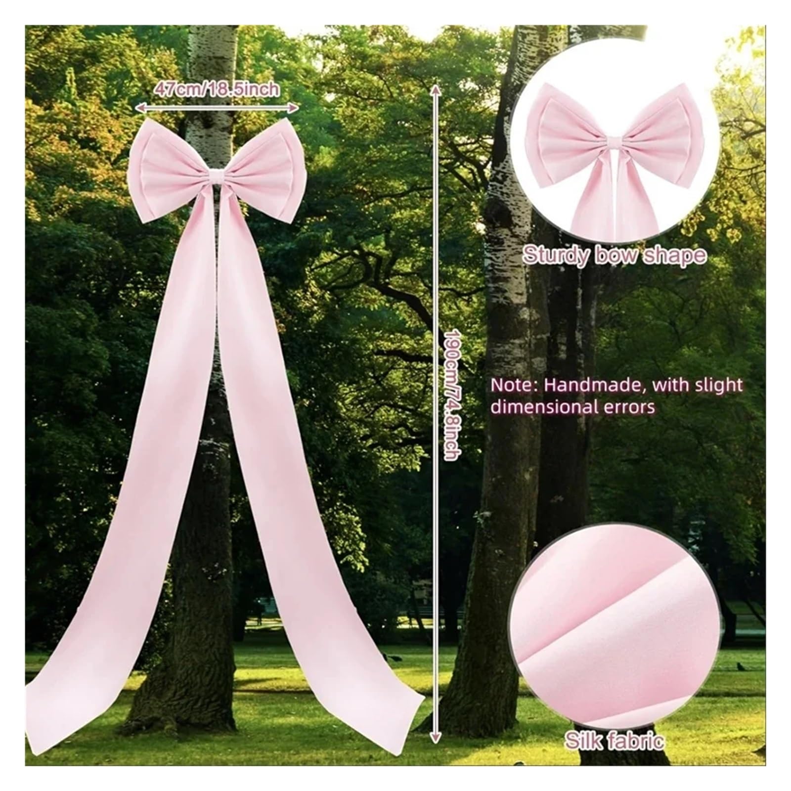 Generico Fiocco Grande,Satin Ribbon Bow Decorazioni Arco Decorativo Gigante con Fiocco Bianco for Cerimonia Nuziale, Festa di Compleanno, Sfondo Fotografico - Elegante Design in Tessuto(A1)