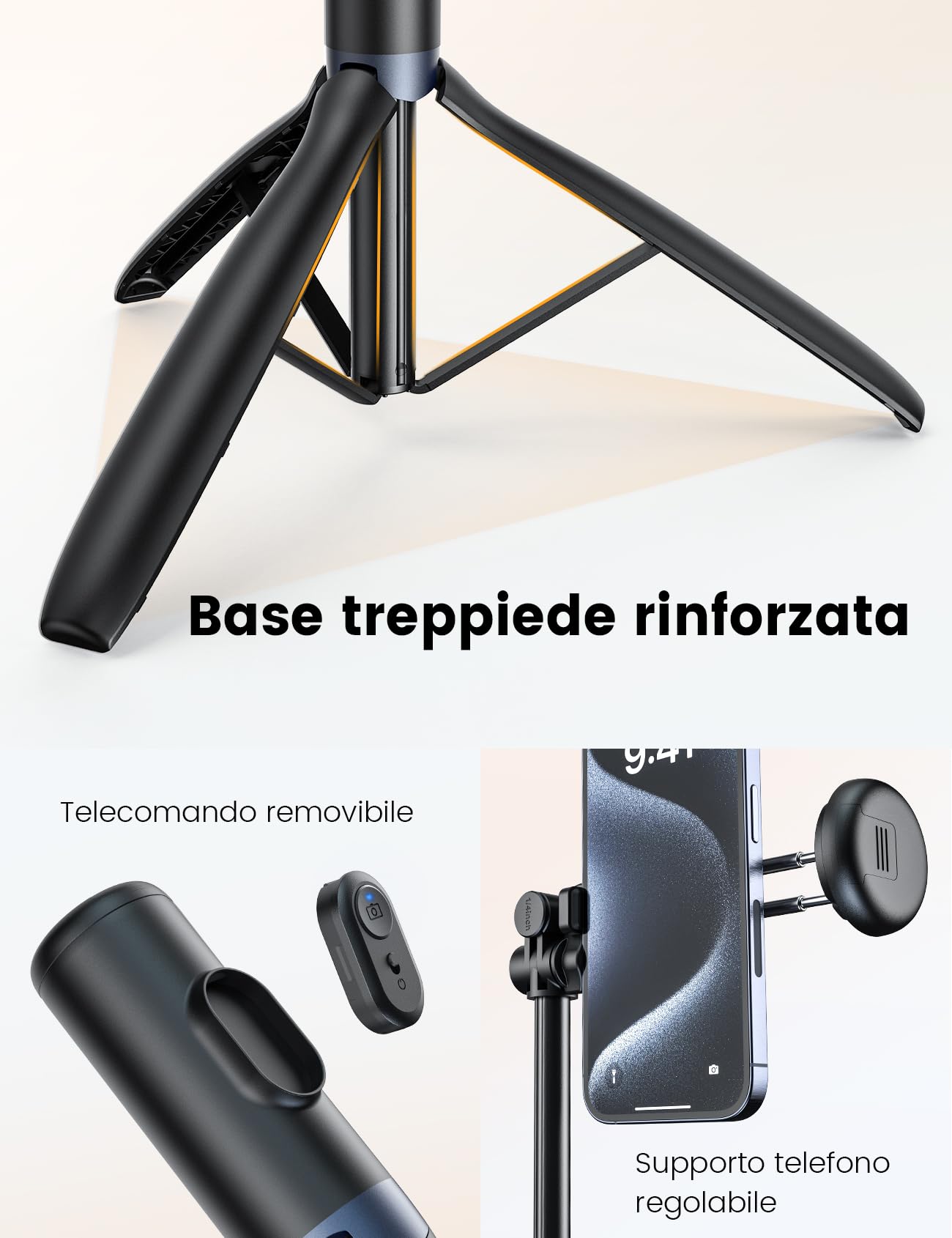 ANXRE Treppiede Smartphone Con Luce, NT99 172cm Bastone Selfie Kit Per Foto E Video Per Cellulari, Supporto Cellulare Cavalletto Telefono Con Control Remoto Compatibile Con Phone/Gopro/Telecamera