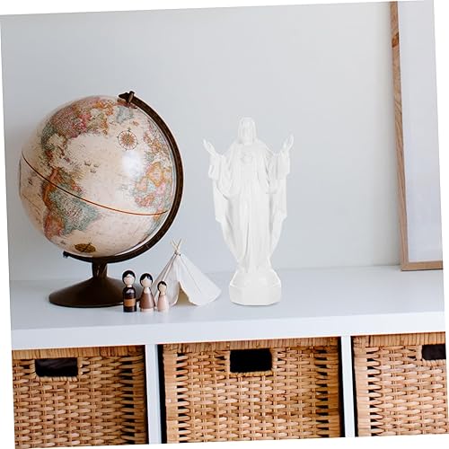 Miniatura 3 de Decoración Figura de Jesús Sagrado Modelo Jesús Figuras Jesús Estatua Santo de Jesús Resina Estatua de Jesús Blanco Figura en forma de Jesús