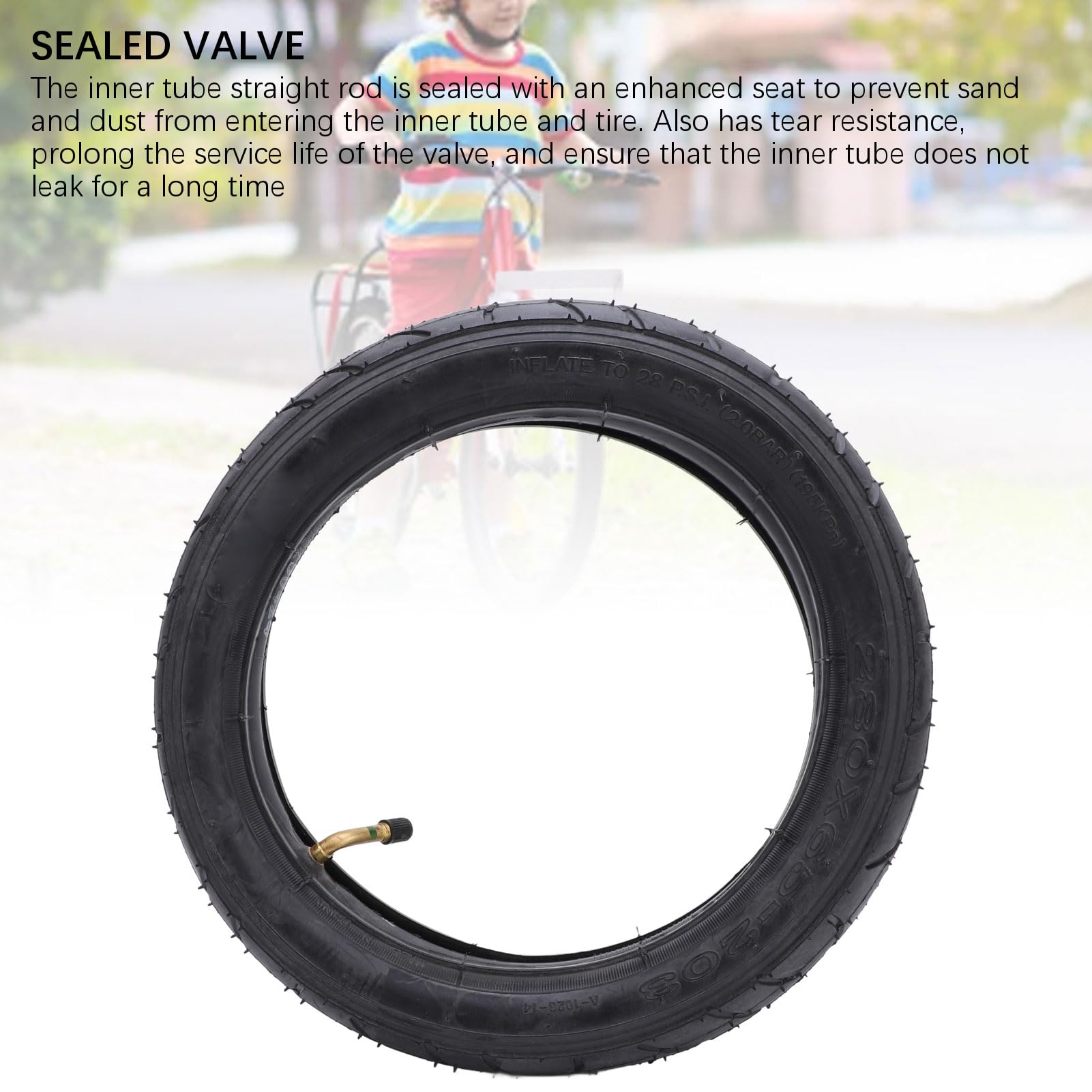 Tire de Vélo pour Enfants, 280x65‑203, Kit Pneu et Jante pour Bébé, Poussette, Vélo, Tricycle, et plus