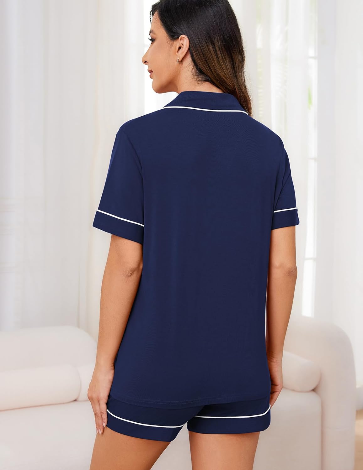 HNG Pajama Sets for Women 2 Piece PJ Sets Short Sleeve Lounge Set Fashion Sleepwear XS-3XL - Image 4